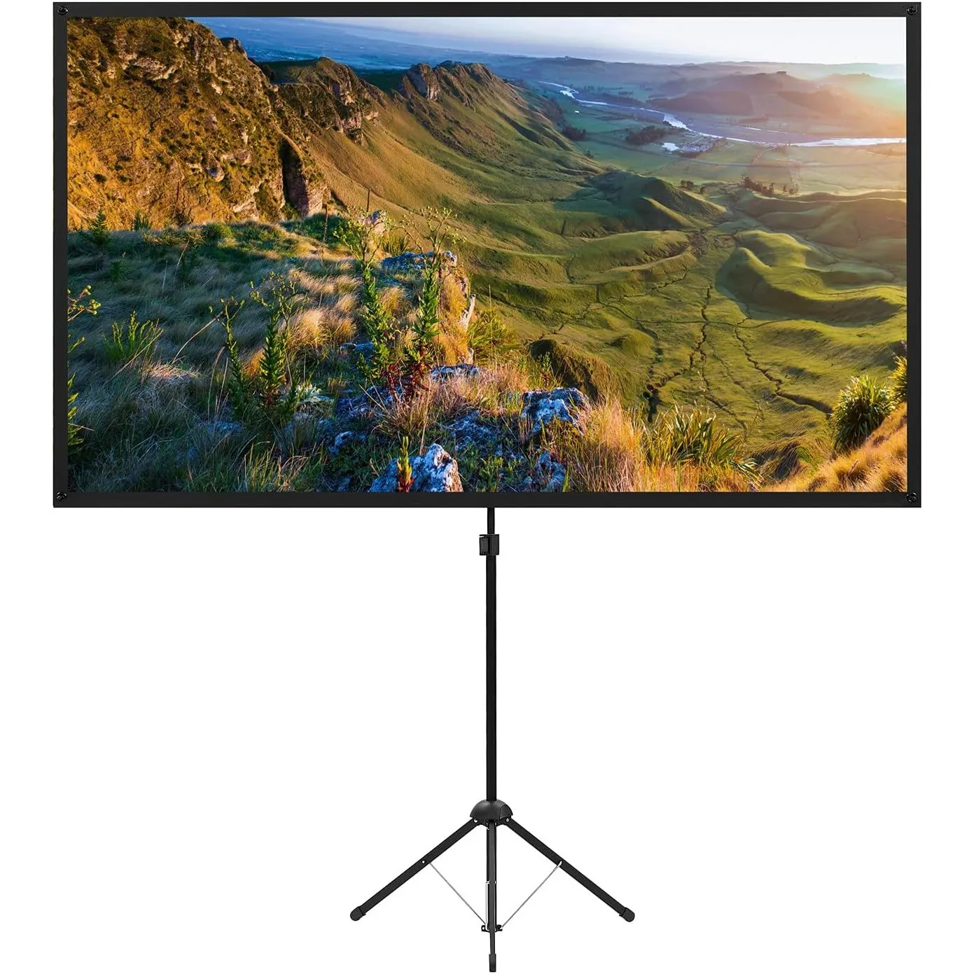 Beamer Leinwand mit Stativ, Tragbar Projektor Leinwand 80 Zoll, 16:9, 4K HD ProjektionLeinwand, Leicht und Kompakt, 2 M…