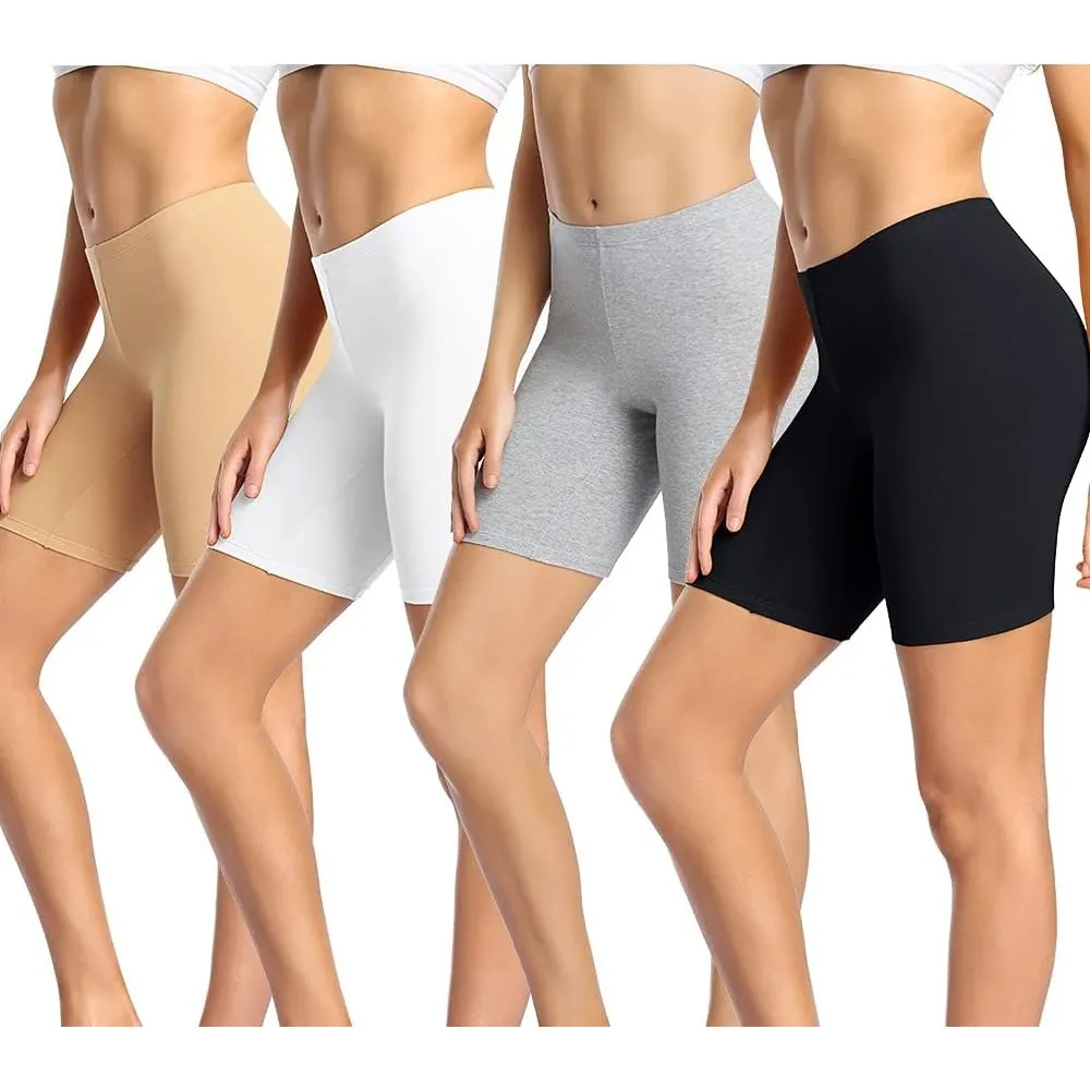 wirarpa Radlerhose Damen Kurz Baumwolle Boxershorts Unter Kleid Rock Unterhosen mit Bein Anti Scheuern Kurz Leggings 4e…