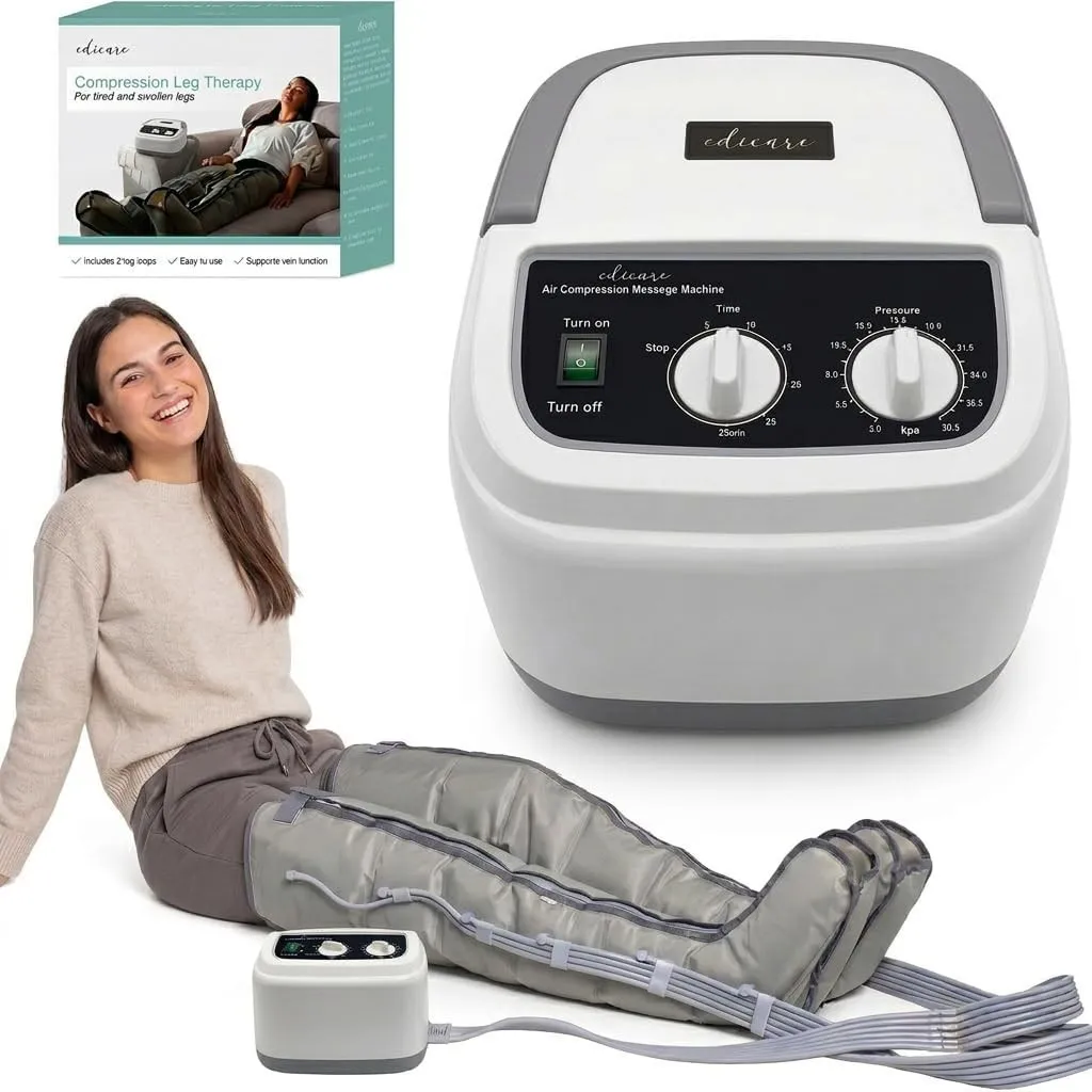 Edicare, Lymphdrainage Gerät, für Beine, Füße, Arme und Unterleib, Massagegerät, Einfaches Einstellbar und Anwendung, 6…