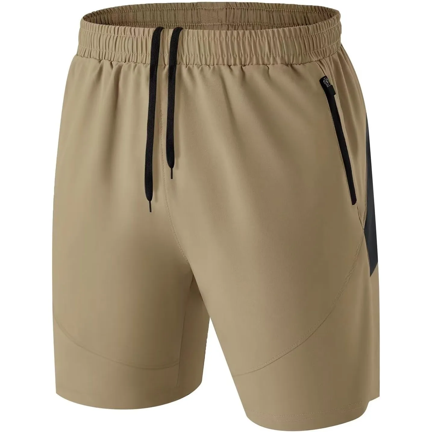 HMIYA Herren-Sport-Shorts, schnelltrocknend, mit Reißverschlusstaschen für Workout, Laufen, Training
