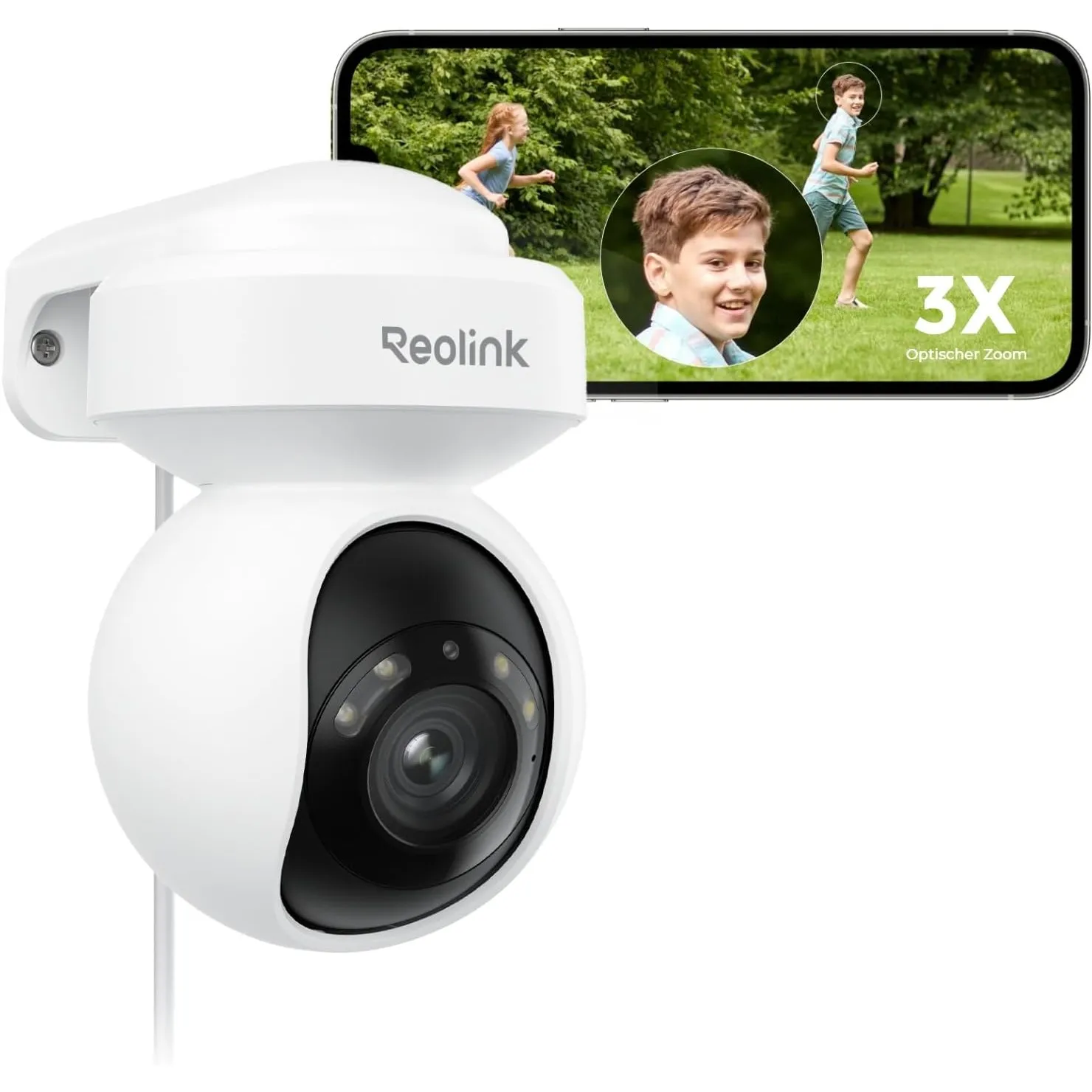 Reolink 5MP PTZ Überwachungskamera Aussen, 3X Optischer Zoom, 2,4/5GHz WLAN