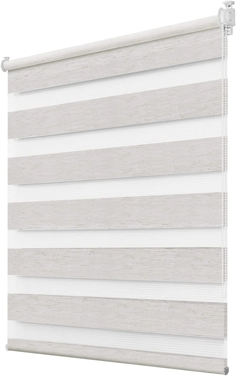 Deswell Doppelrollo Klemmfix ohne Bohren Leinen B85 x H210 cm (Stoffbreite 81cm) Rollos für Fenster ohne Bohren für Fen…