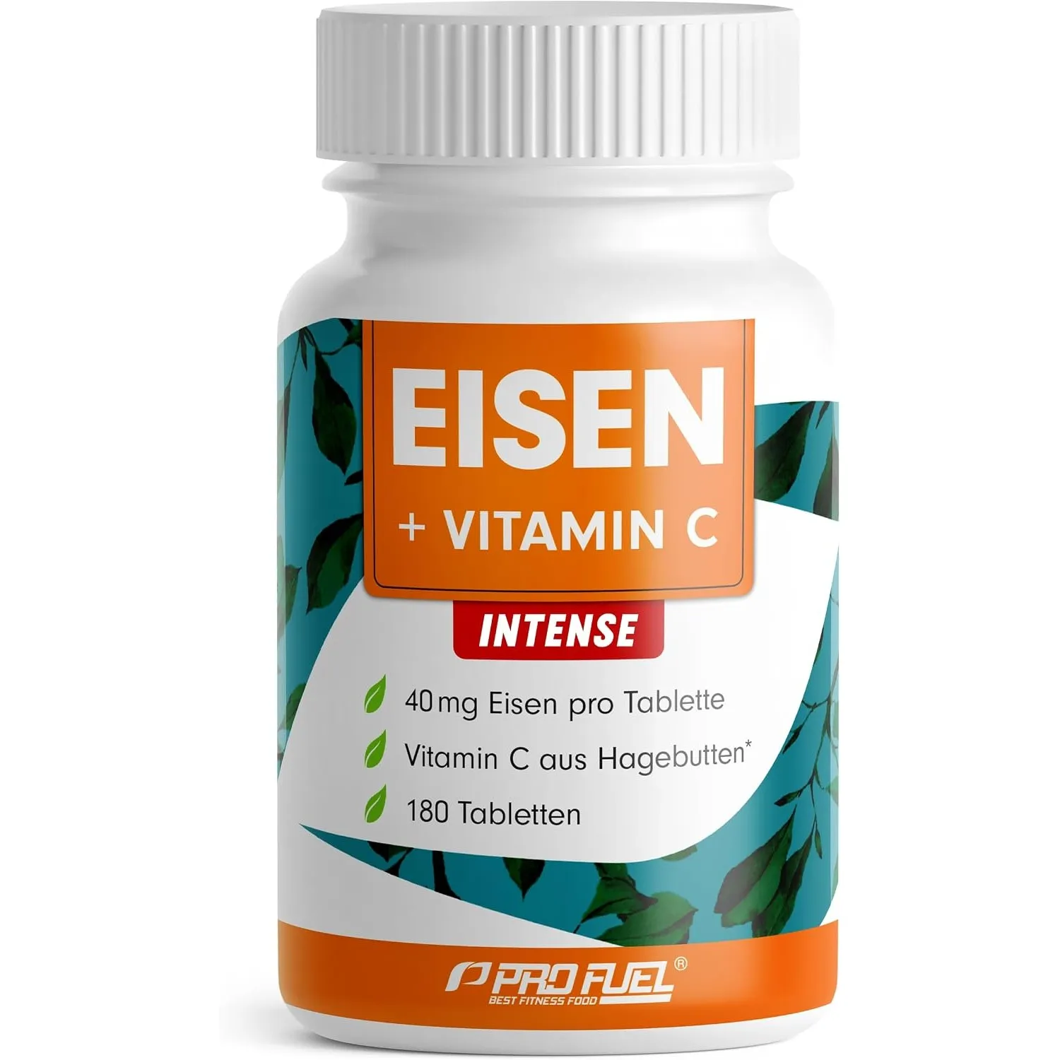 Eisentabletten hochdosiert 180x mit 40 mg Eisen + Vitamin C (40 mg) aus Hagebutten - EISEN + Vitamin C FORTE mit biover…