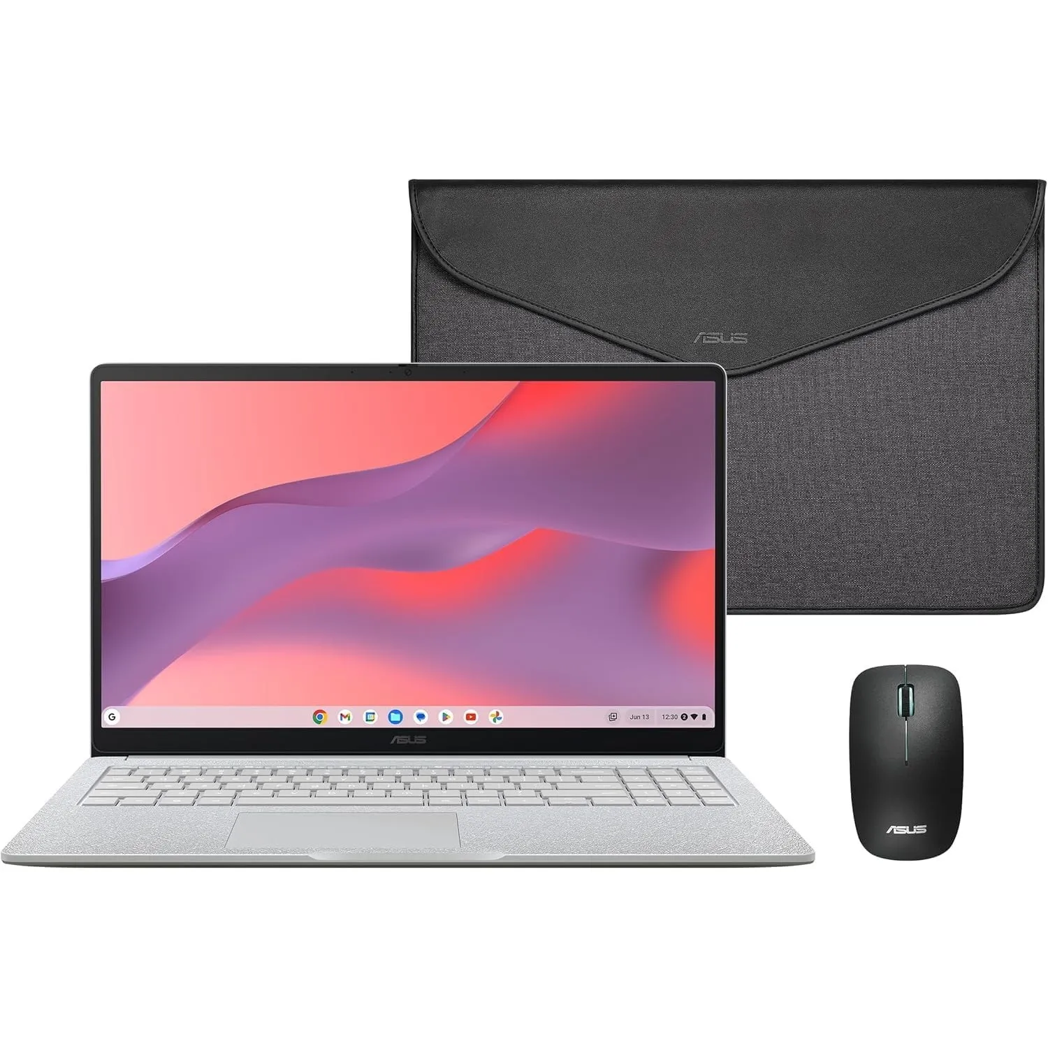 ASUS Chromebook CM1505-15,6 Zoll Full HD Laptop (MediaTek Kompanio 540, 4 GB RAM, 128 GB eMMC, ChromeOS) + Maus und Sch…