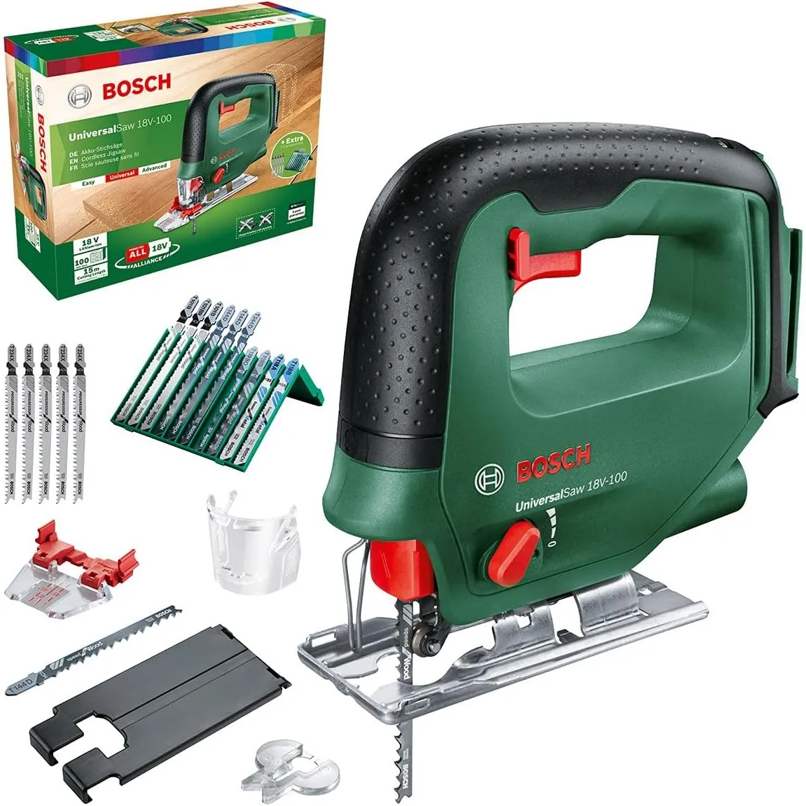 Bosch Akku Stichsäge UniversalSaw 18V-100 (ohne Akku, 18 Volt System, 15 tlg. Stichsägeblatt-Set, im Karton) – Amazon E…