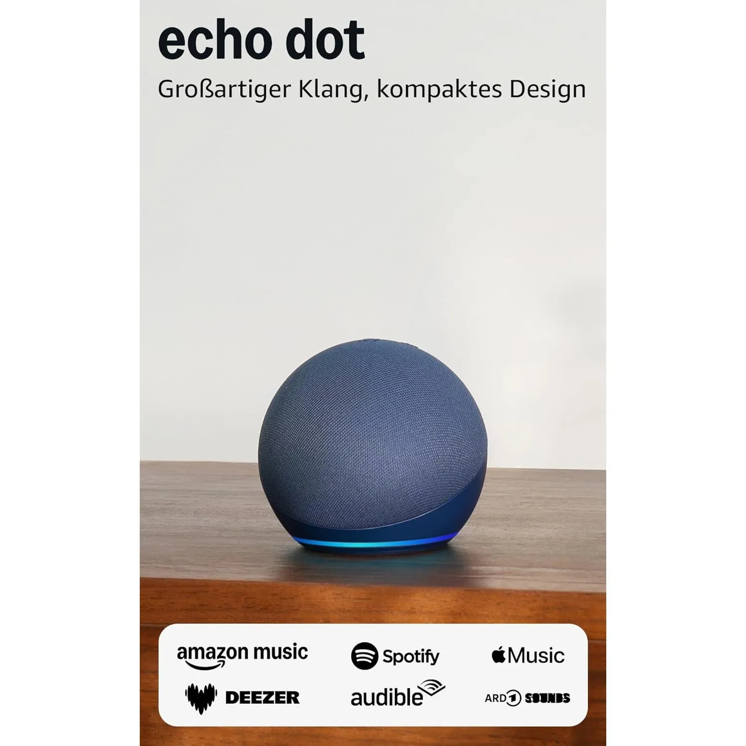 Echo Dot (Neueste Generation) | Smarter WLAN- und Bluetooth-Lautsprecher und gigantischem, sattem Klang | Tiefseeblau, …