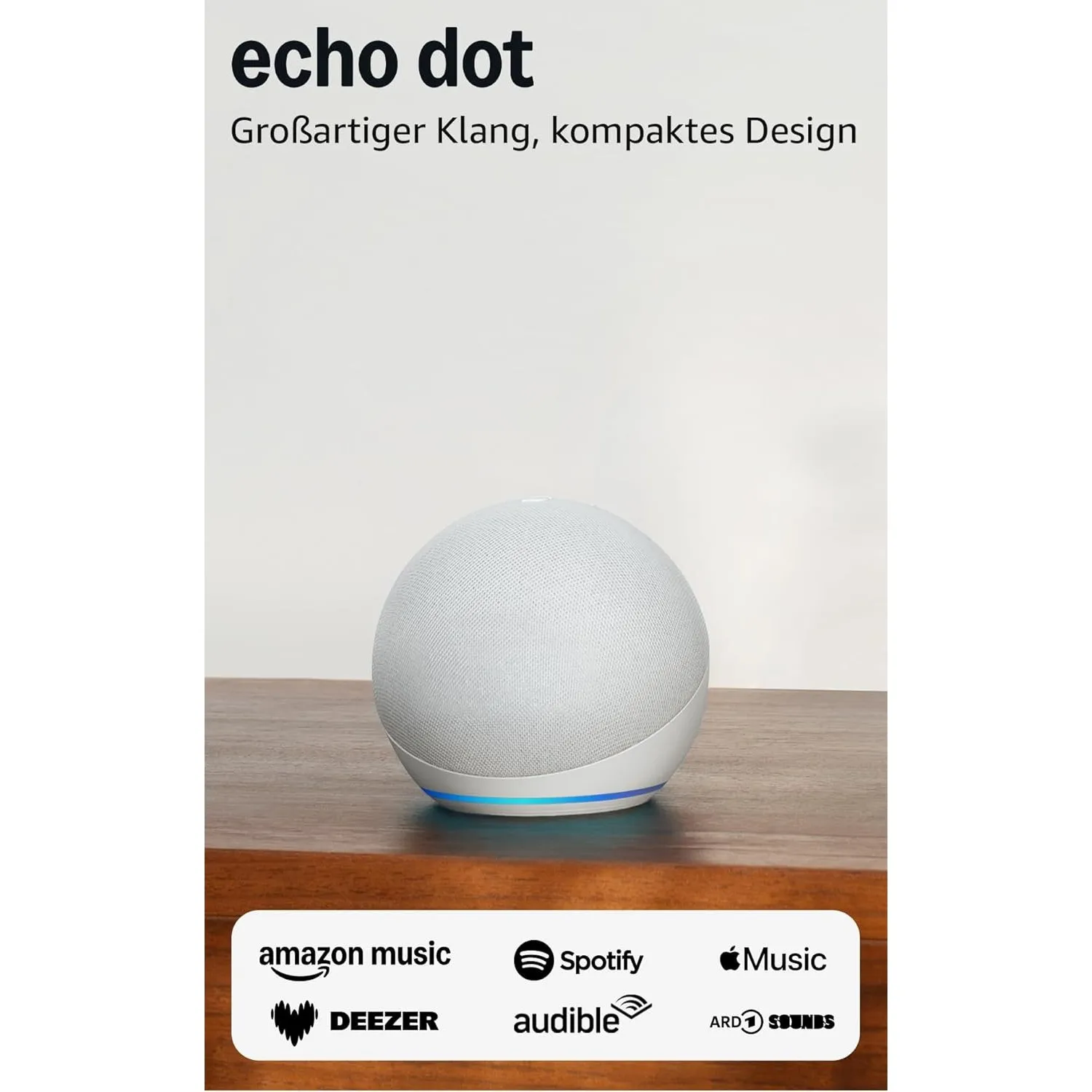 Echo Dot (Neueste Generation) | Smarter WLAN- und Bluetooth-Lautsprecher und gigantischem, sattem Klang | Weiß, mit Ale…