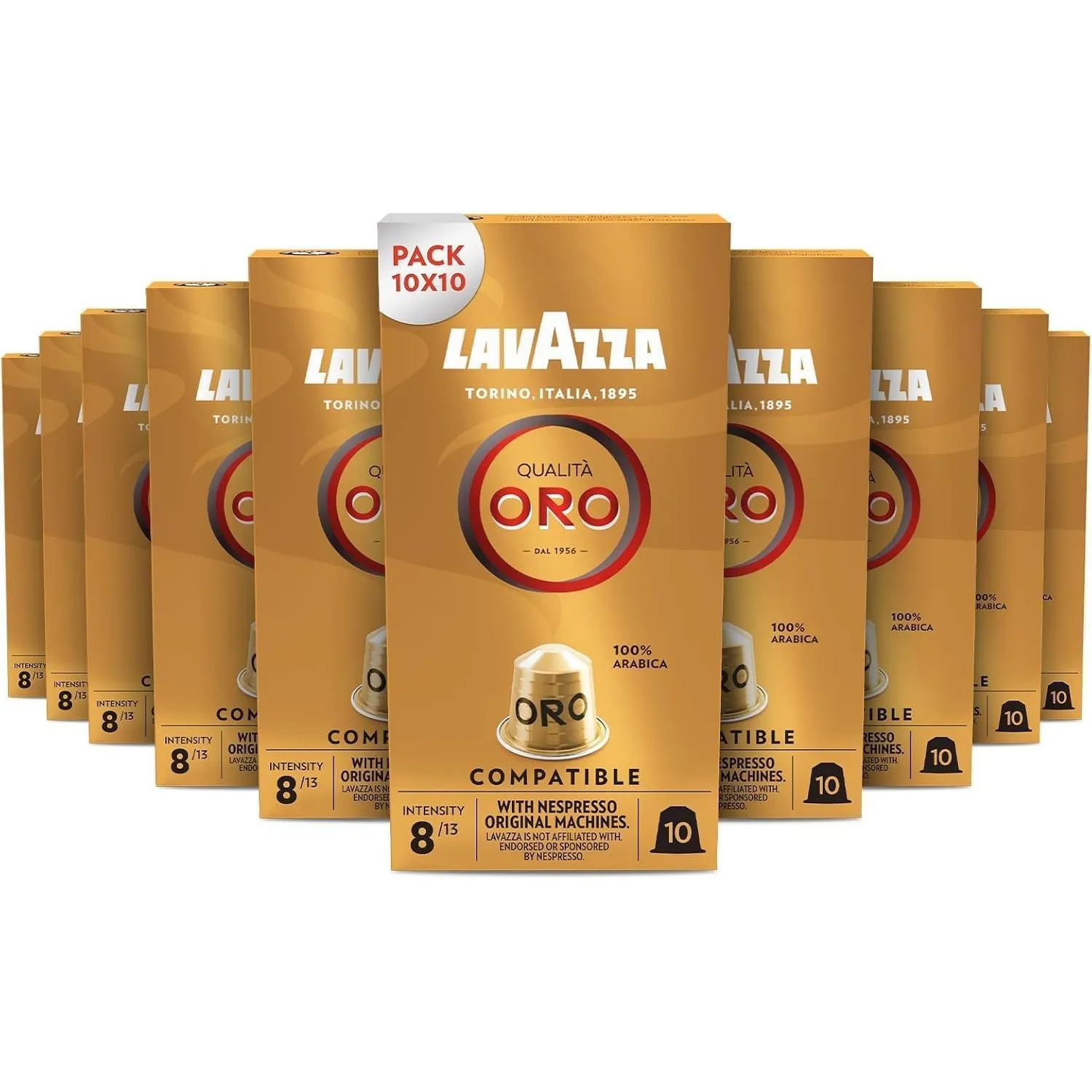 Lavazza Qualità Oro, Arabica-Bohnen mit fruchtig-floralem Geschmack, 10 x 10 Kapseln, Nespresso kompatibel