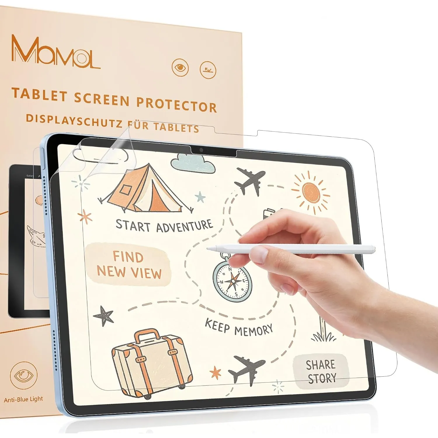 2 Stück Papier Schutzfolie für iPad Pro 11 Zoll (2022/2021/2020/2018), iPad Air 5 2022 & iPad Air 4.Gen 2020 10,9 Zoll,…