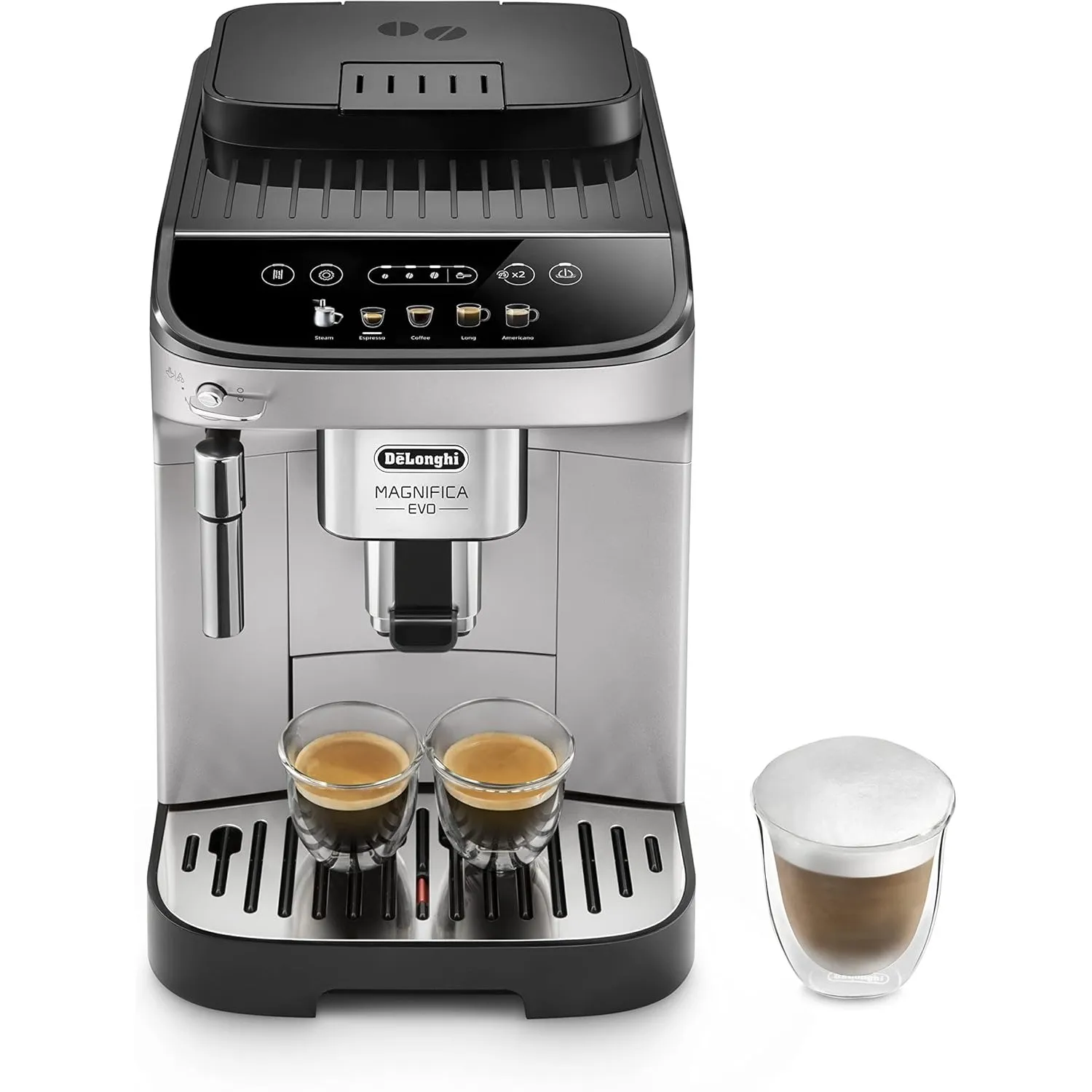 De'Longhi Magnifica Evo - Kaffeevollautomat 5 Getränke Silber