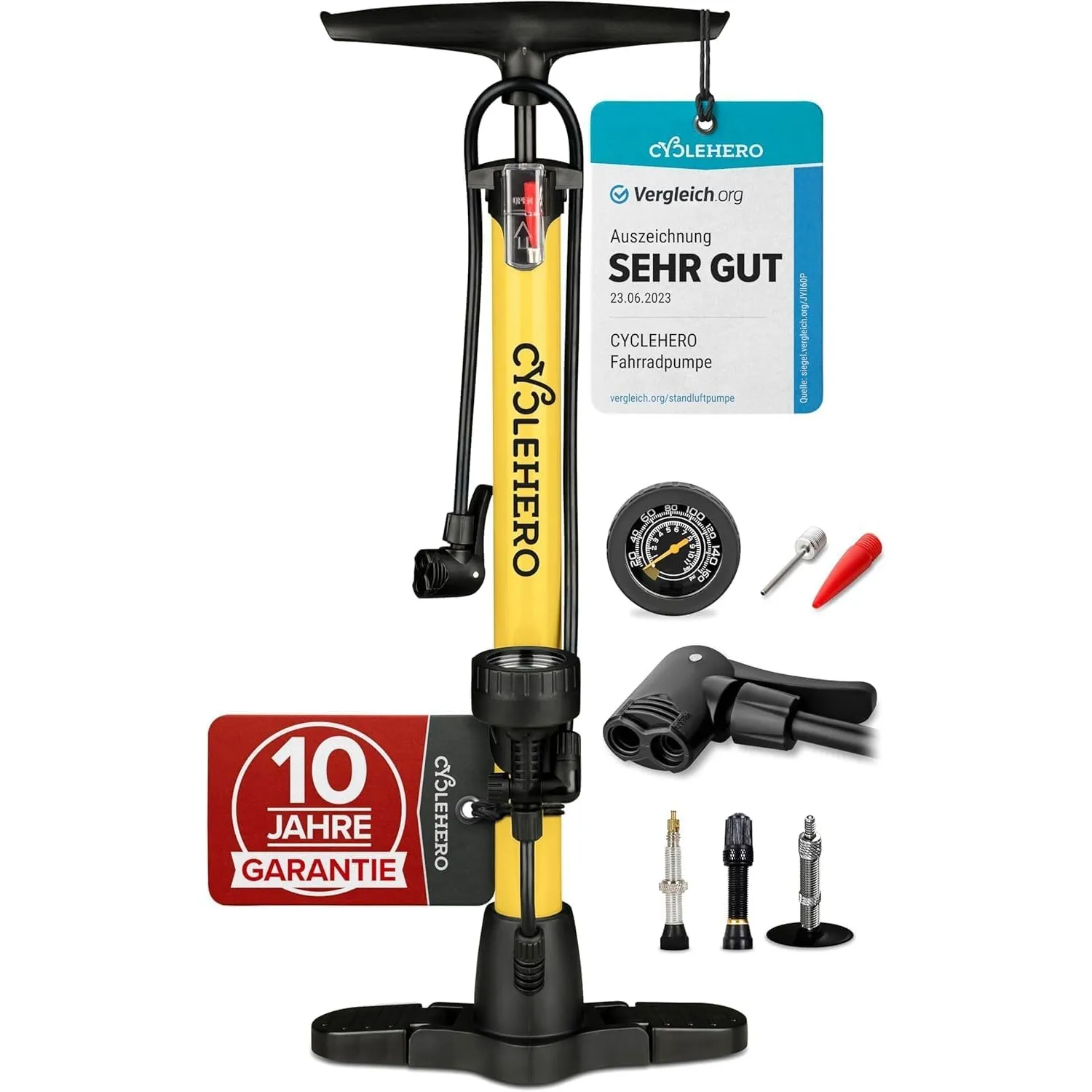 Fahrradpumpe alle Ventile **Test SEHR GUT + 10 Jahre GARANTIE** Leistungsstarke Fahrrad Pumpe Luft – Fahrrad Luftpumpe …