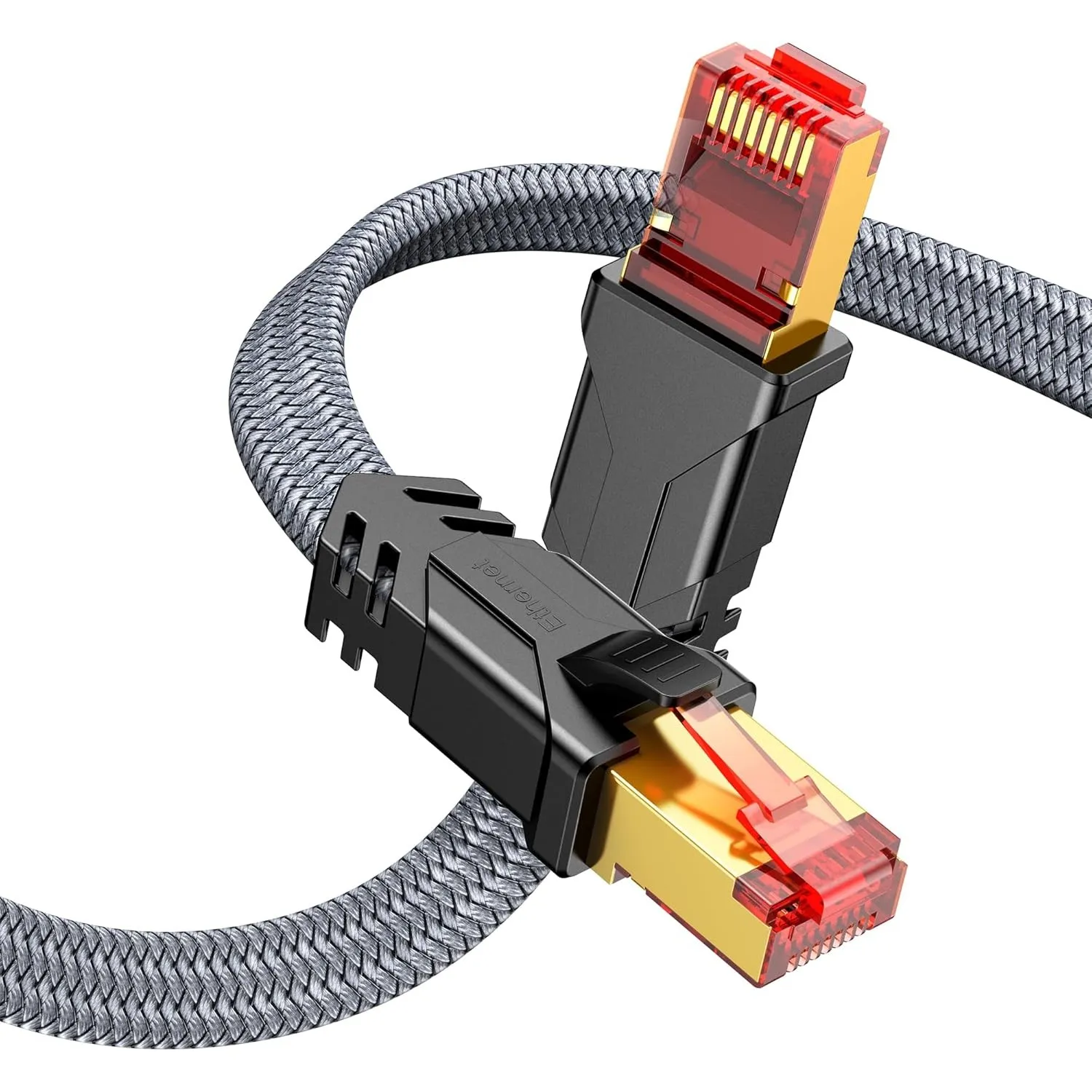 Cat 8 LAN Kabel 2m, 40Gbps Netzwerkkabel Ethernet Kabel 2000MHz S/FTP RJ45 POE Gigabit Nylon Patchkabel für PS5 Router …