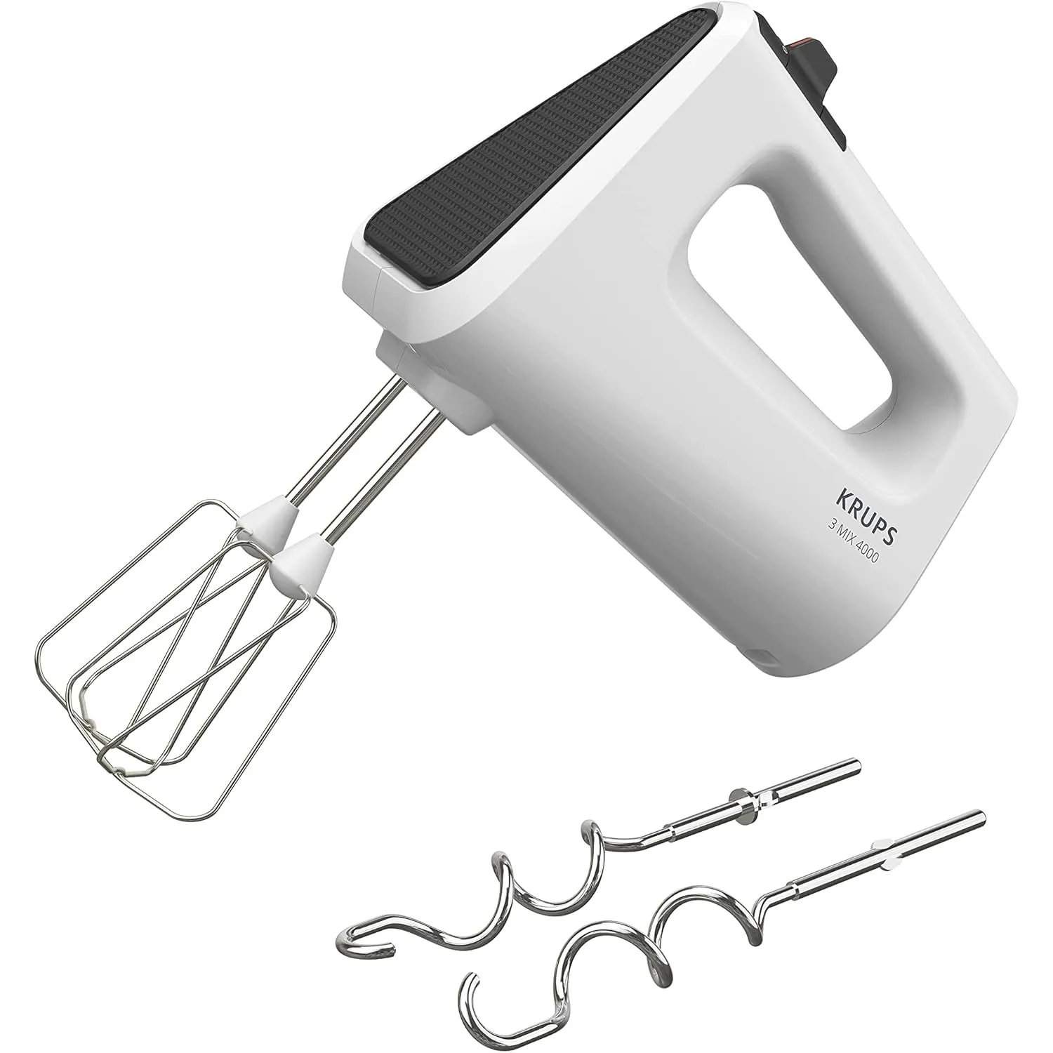 Krups 3 Mix 4000 Handmixer, 450 Watt, robustes Design, variabler Geschwindigkeitsregler, Turbo- und Auswurf-Funktion, i…
