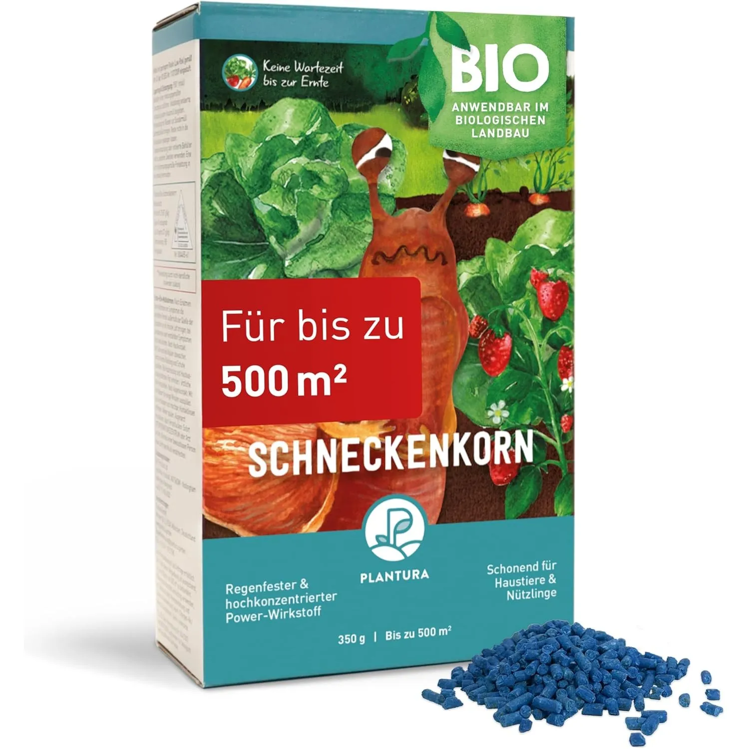 Plantura Bio-Schneckenkorn, regenfester Power-Wirkstoff, hochwirksame Schneckenbekämpfung an Obst Gemüse & Zierpflanzen…