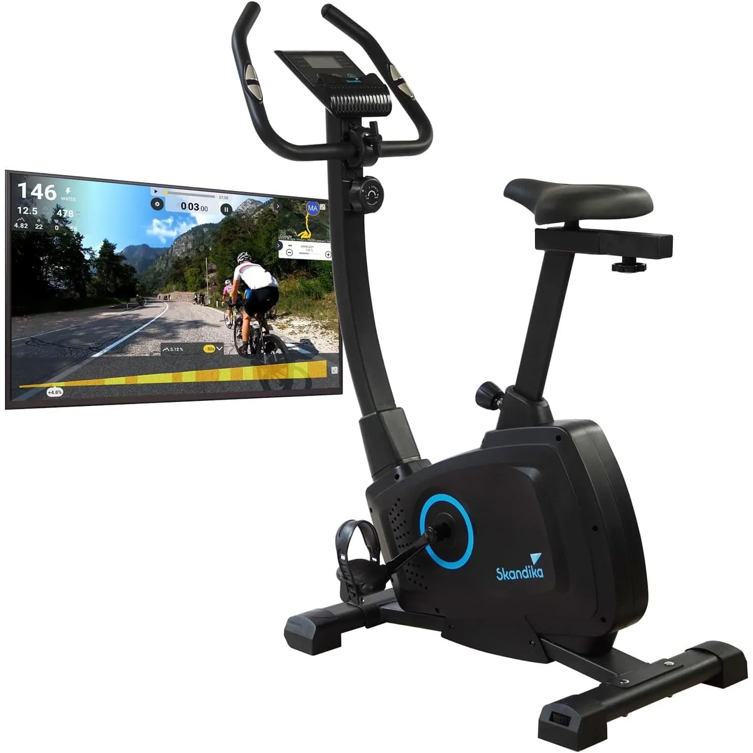 Skandika Heimtrainer Fahrrad Bragi/Cykling P6-H | Fitnessgeräte für zuhause, Fahrradergometer mit Magnetbremssystem, ei…