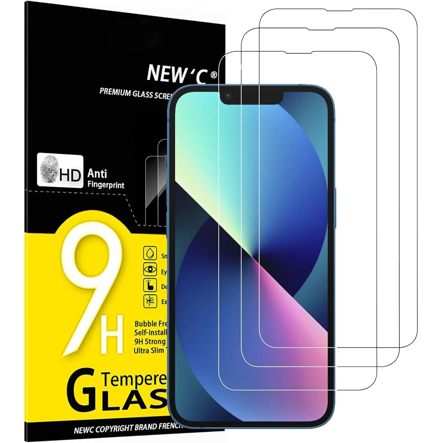 NEW'C Schutzfolie für iPhone 14/13/ 13 Pro für Panzerglas