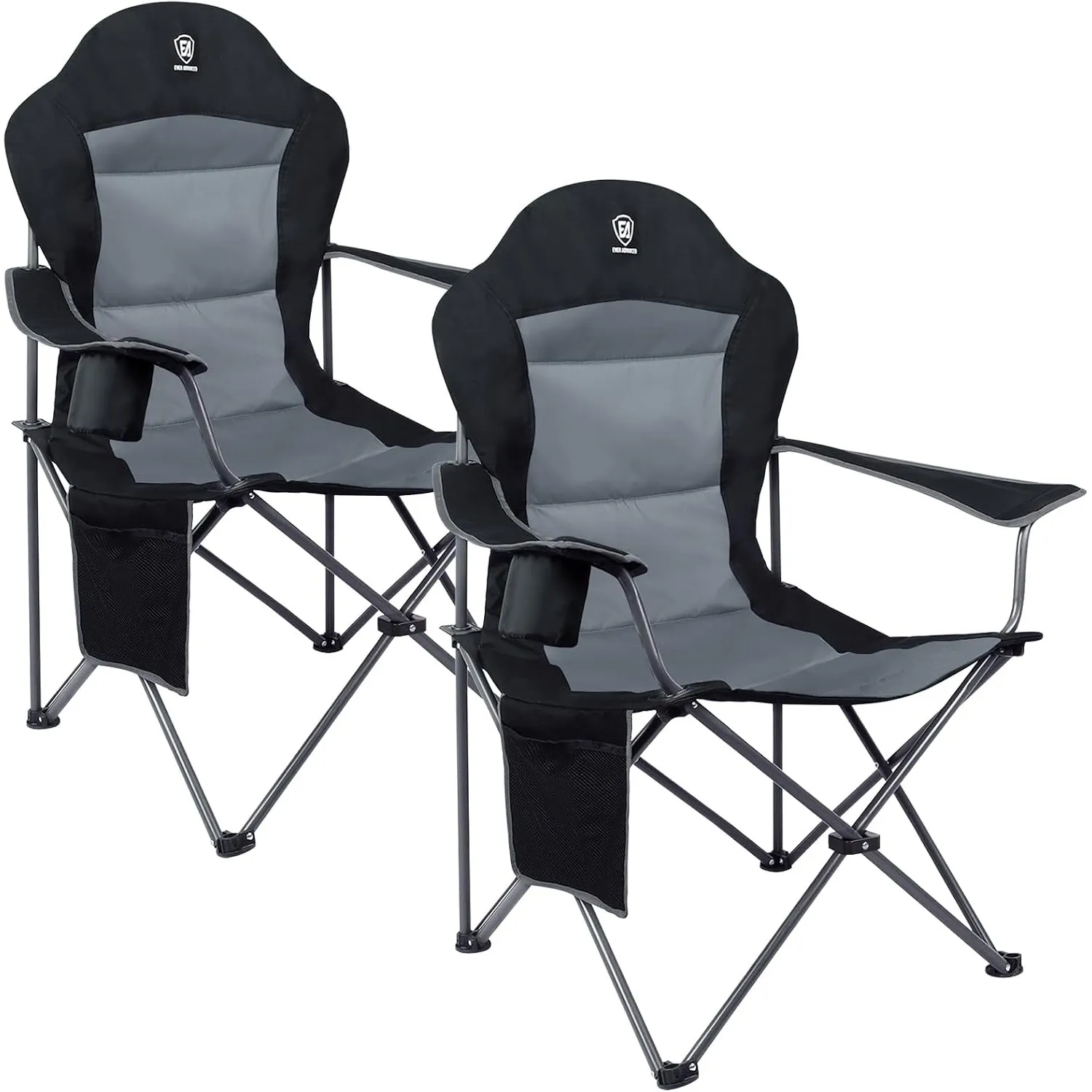EVER ADVANCED Luxus Campingstuhl Faltbar 160 KG Belastbar Ultragroß mit Hochlehner Bequem Gepolster Klappstuhl Camping …