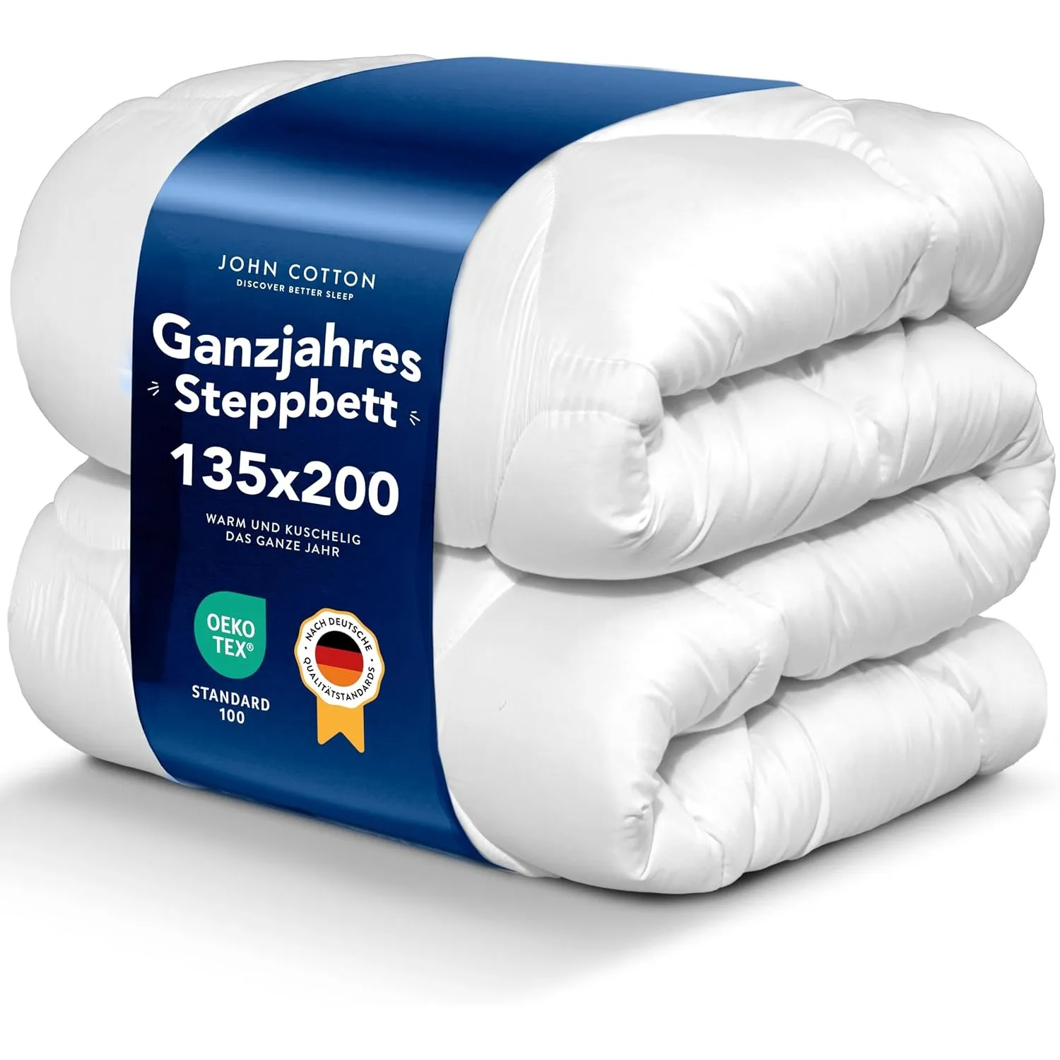 John Cotton New Way Bettdecke 135x200 - Innovativ & Atmungsaktive Steppdecke für Allergiker | Oeko-Test Zertifiziert Be…