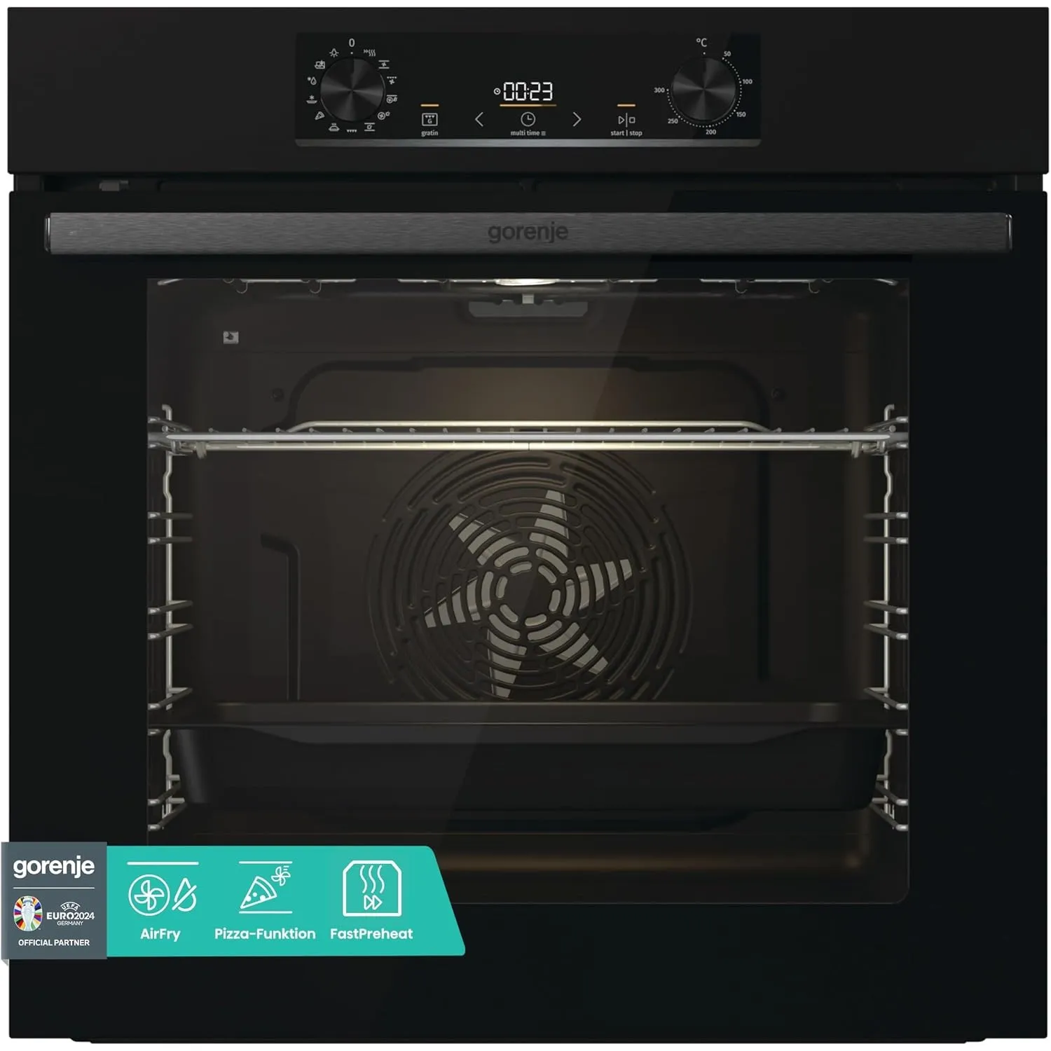 Gorenje BPS 6737 E02B Einbau-Backofen, 77 Liter, Pyrolyse, Heißluft, ExtraSteam, Gentle Close & Open, AirFry, PerfectGr…