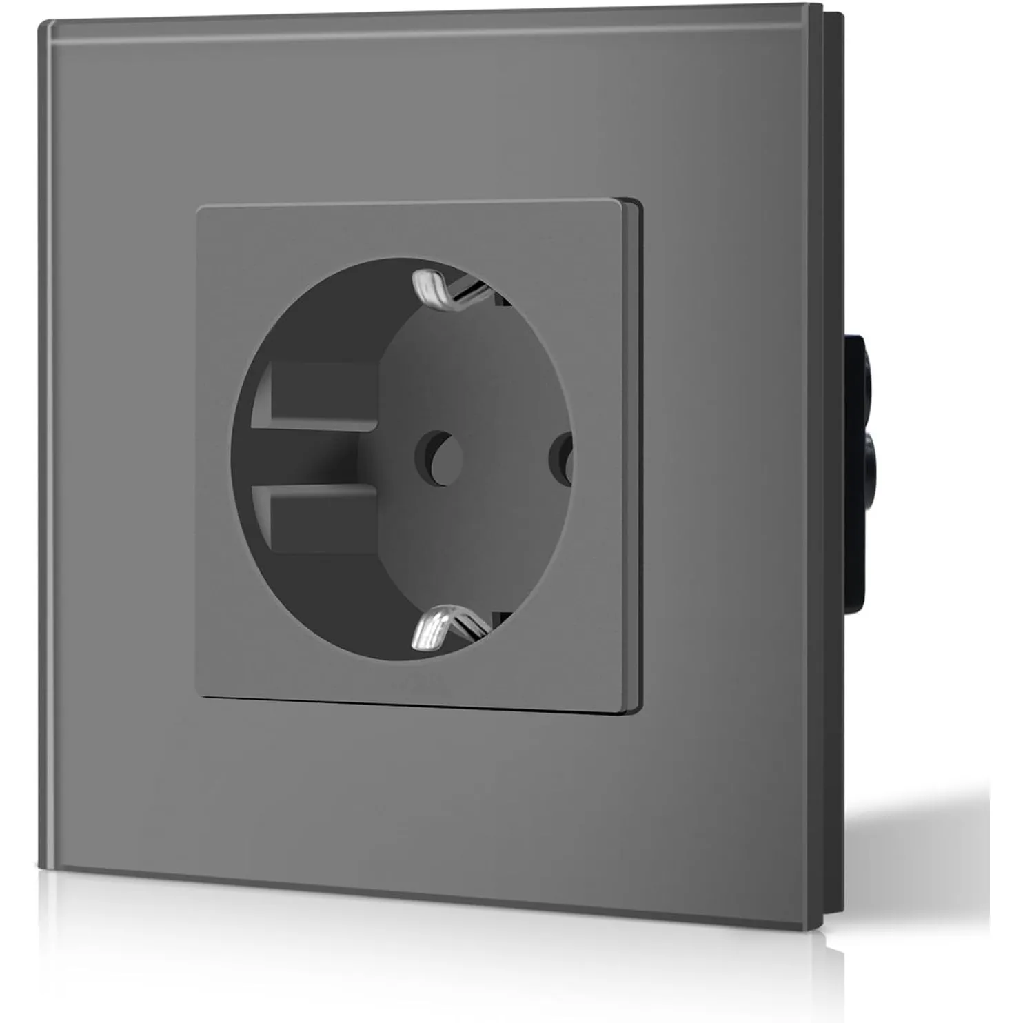 BSEED Schuko Normal Steckdose 1 Fach EU-Standard Einzel Unterputz Wandste mit Erdungskabel Einfache Installationckdose …