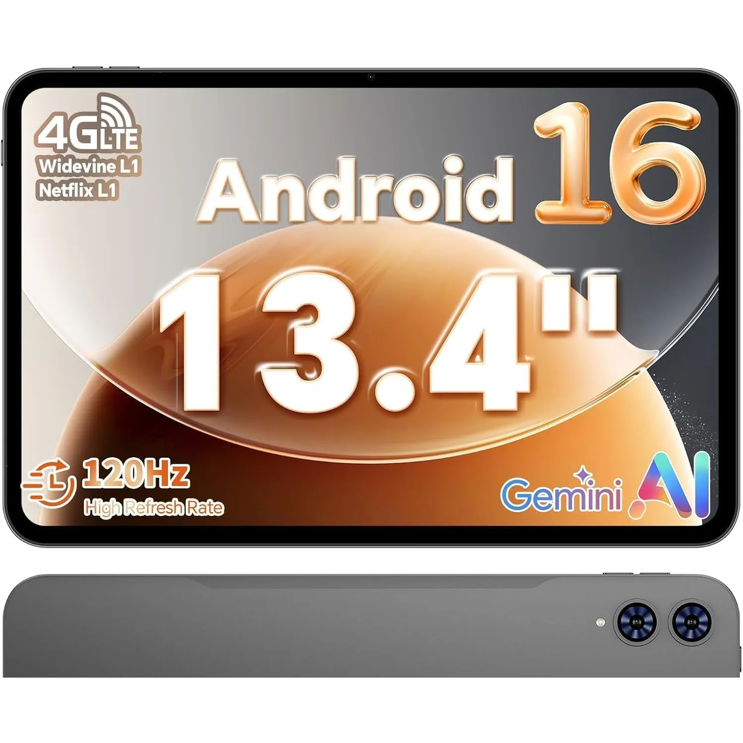 TECLAST Tablet 13.4 Zoll 120Hz Display Gaming Tablets mit SIM Card Slot, Android 16, 26GB RAM+128GB ROM(4TB TF), Widevi…
