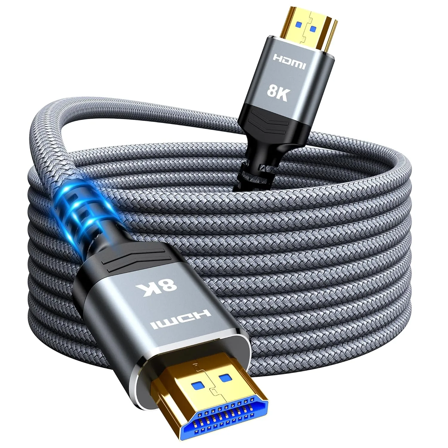 SNOWKIDS Fibre Optic HDMI Cable 15 m 8 K, HDMI 2.1 Cable 48 Gbps High Speed 8K @ 60 Hz, 4K @ 120 Hz, 7680P eARC HDR10 D…