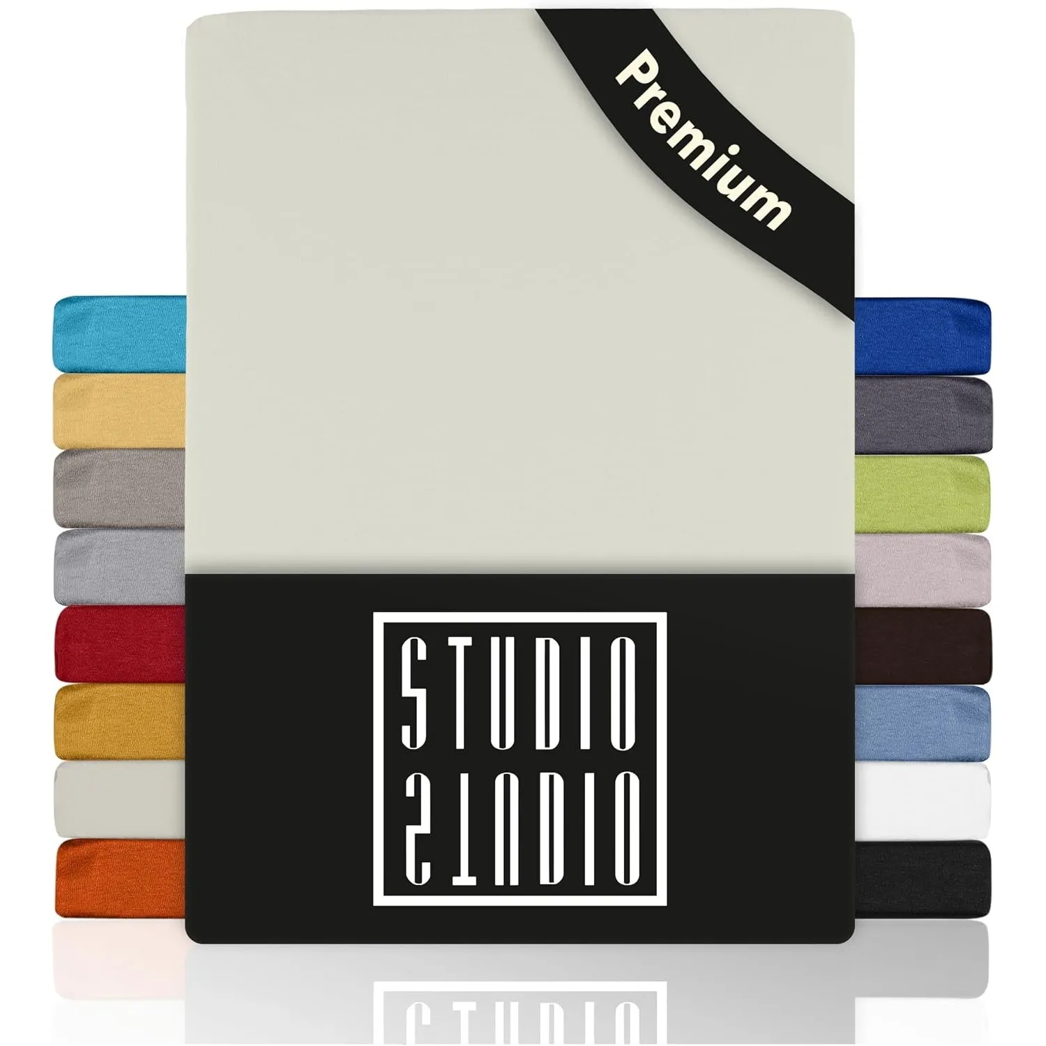 STUDIO Premium Spannbettlaken 90x200cm, 90x220cm, 100x200cm & 100x220cm – Jersey-Spannbetttuch aus 97 % Baumwolle & 3 %…