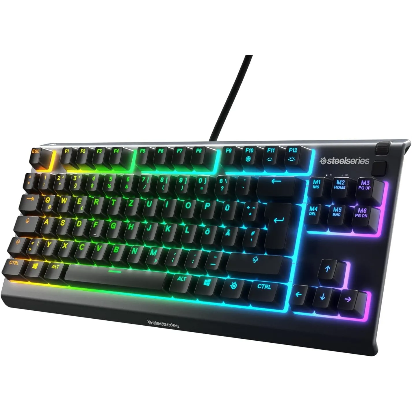 SteelSeries Apex 3 TKL Gaming Tastatur – RGB - Kompakter Tenkeyless-Formfaktor – 8-Zonen-RGB-Beleuchtung – Wasser- und …