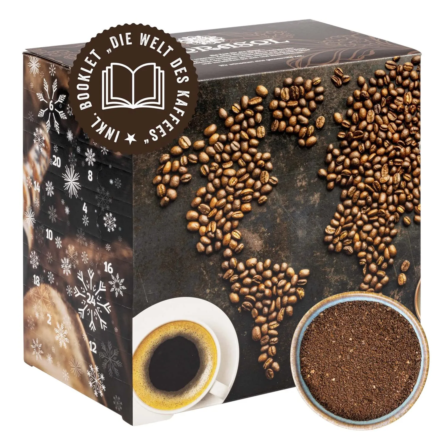 Corasol Premium Kaffee-Weltreise Adventskalender 2026 gemahlen