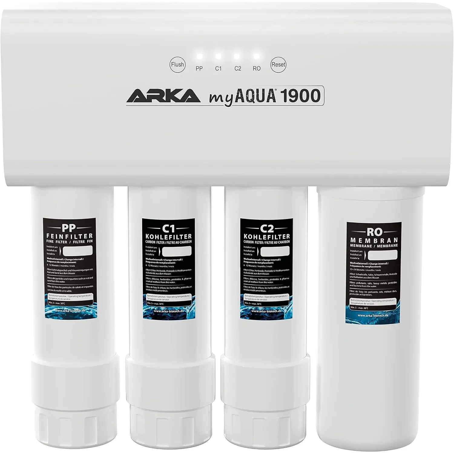 Osmoseanlage Aquarium 1900 l/Tag - myAqua Komplettset + Druckerhöhungspumpe