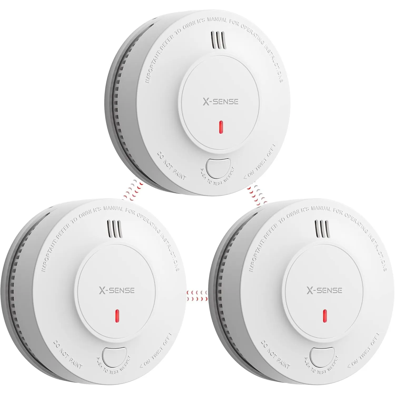 X-Sense Vernetzter Rauchmelder mit 10 Jahre Batterie, Feuermelder mit Stummschaltung, entspricht EN 14604 Standard, SD1…