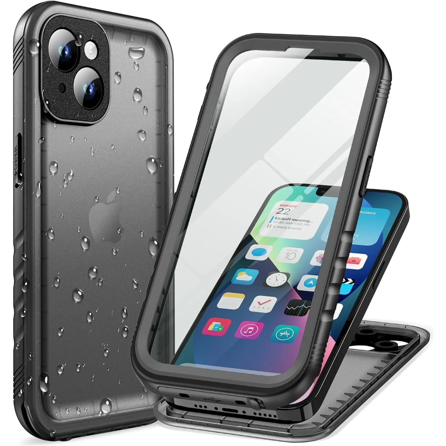 Cozycase TOP Militärschutz Hülle Für iPhone 13 Mini wasserdichte 360 Grad Panzerhülle Outdoor Case Komplettschutz Soßfe…