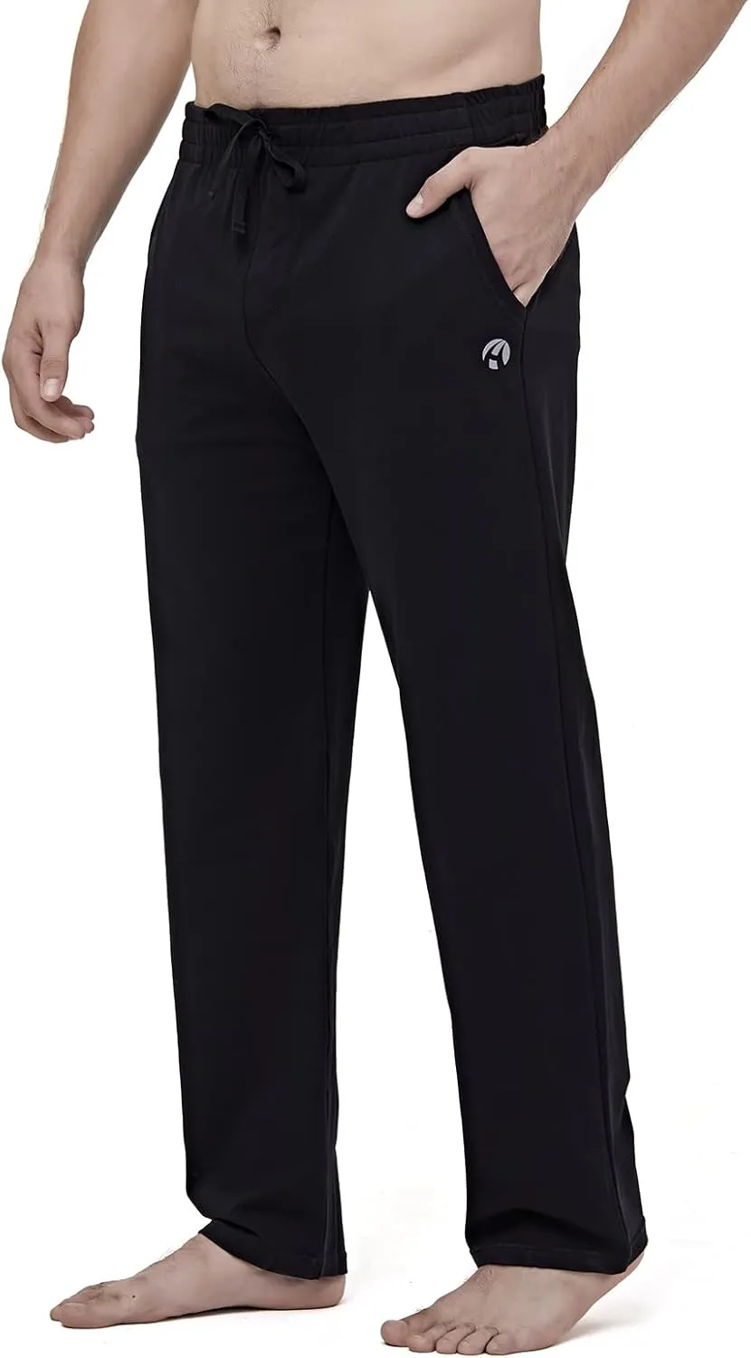 HMIYA Herren Jogginghose Baumwolle Sweathose Lange Atmungsaktiv Sporthose Yogahose Klassische Trainingshose mit Taschen