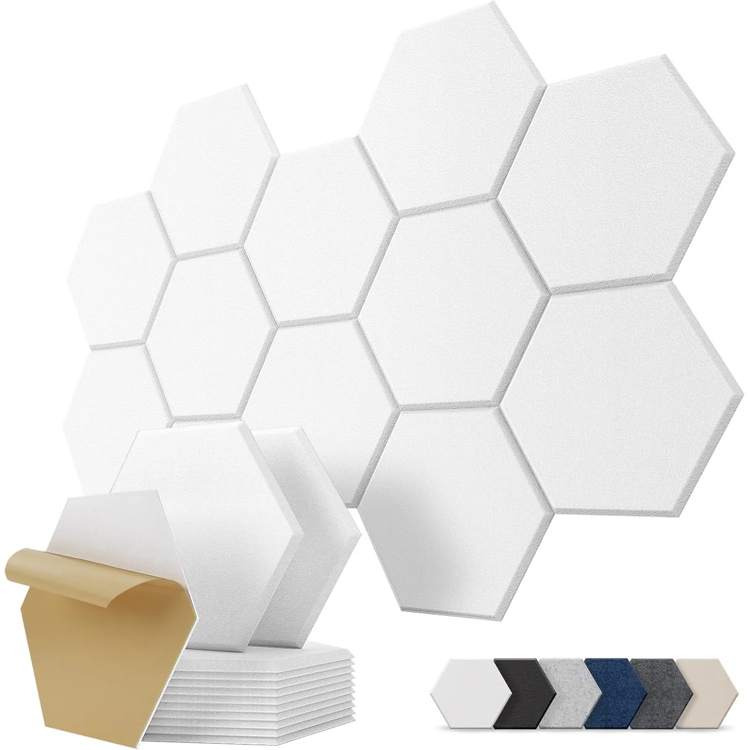 Kuchoow Acoustic Panels Hexagon Akustikplatten Selbstklebend für Wand