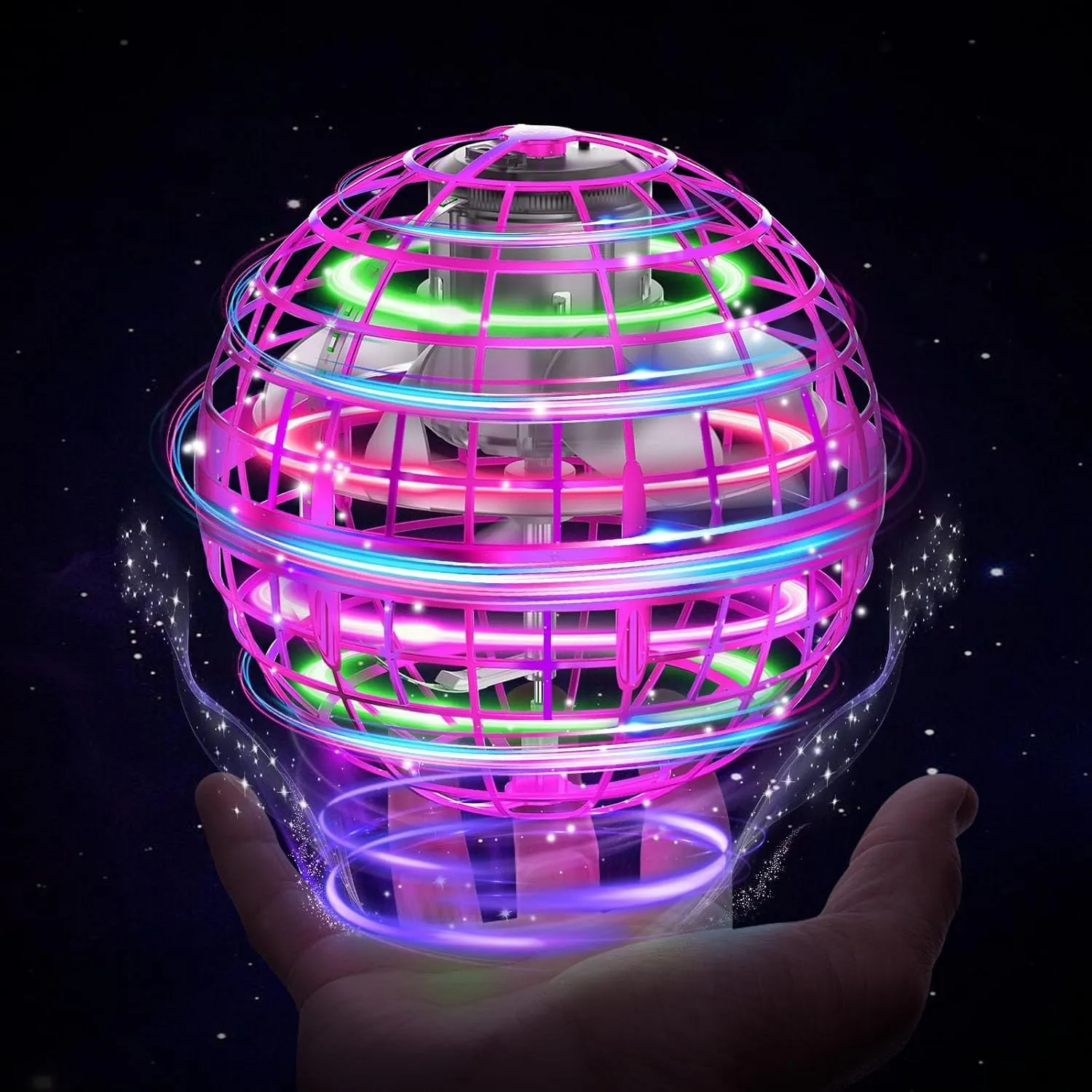 XINHOME Fliegender Ball 2026, Flying Balls mit Led-Beleuchtung, Orbi Drohne Orbit Ball Hover Spinner Toy Geschenke für …