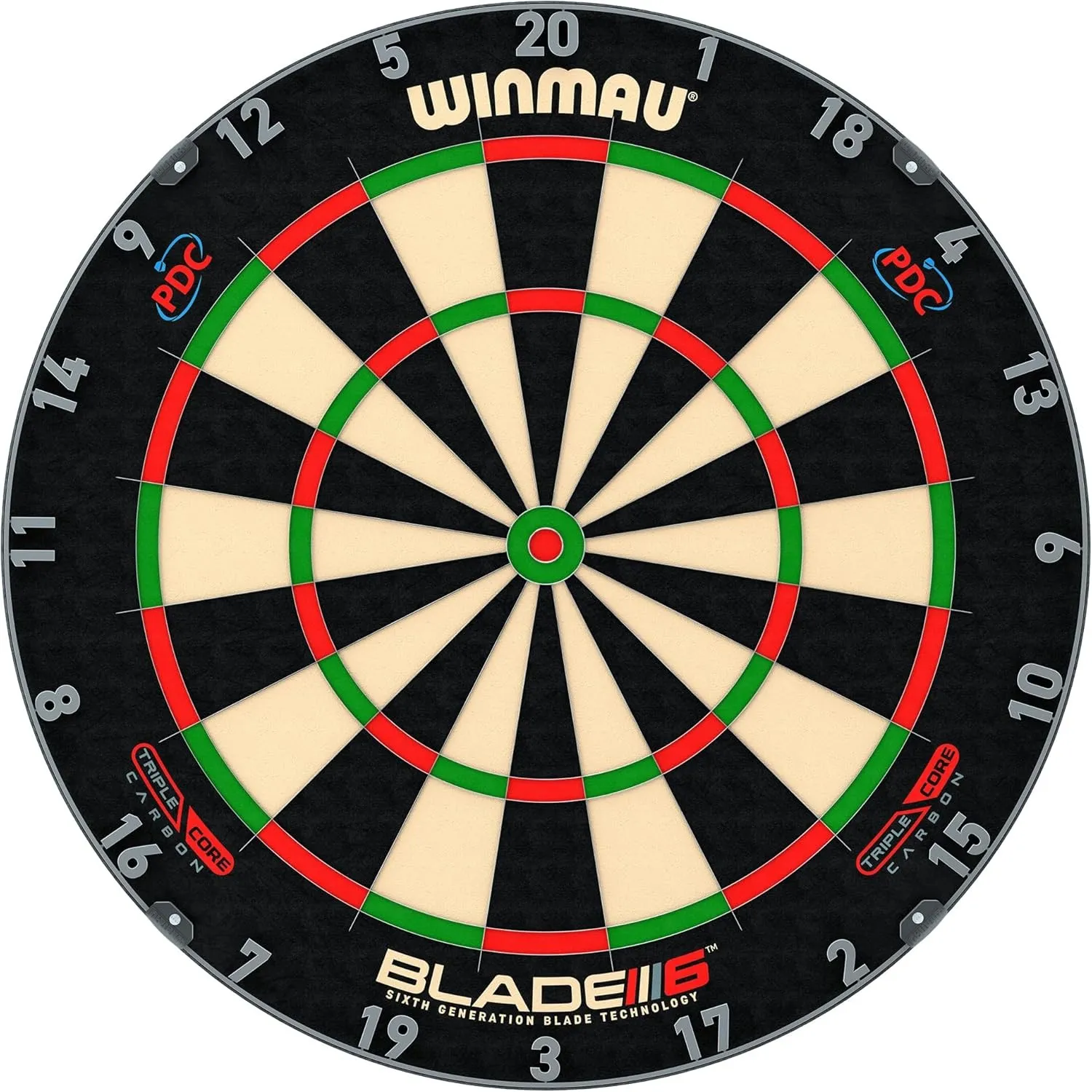 WINMAU Blade 6 Triple Core Carbon Dartscheibe Steeldart Profi Dartboard – Offizielle Turnierspezifikationen, von der PD…