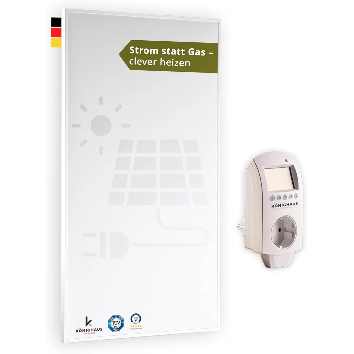 Könighaus Infrarot Wandheizung 450 Watt - Smart Thermostat