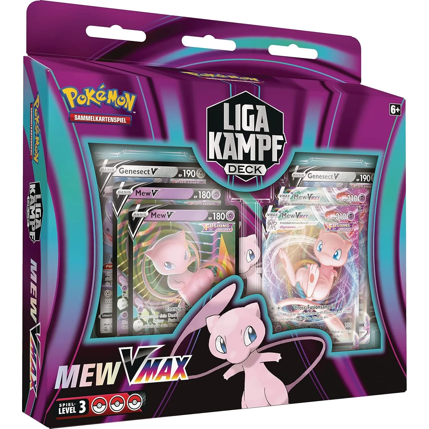 Pokémon-Sammelkartenspiel: Liga-Kampfdeck Mew-VMAX (1 spielbereites 60 Karten-Deck, 4 holografische V-Karten & 2 hologr…