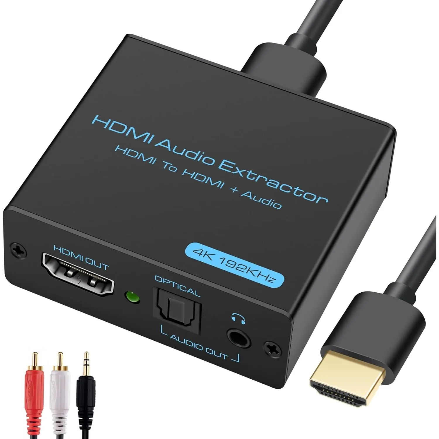HDMI Audio Extractor 4k HDMI Optisch Splitter Adapter Konverter 3.5 mm Stereo+Optical Toslink SPDIF out unterstützt 5.1…