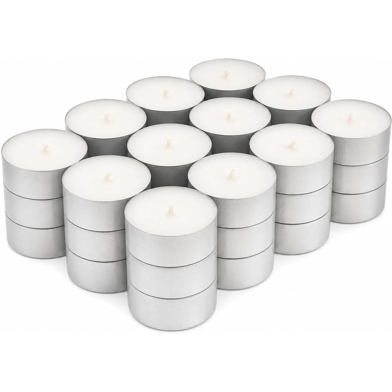 HLKauf Teelichter XXL | 8 Std | weiß ohne Duft - Großpackung 36-144 STK. | 40g Wachsgewicht | aus Paraffinwachs - Jumbo…