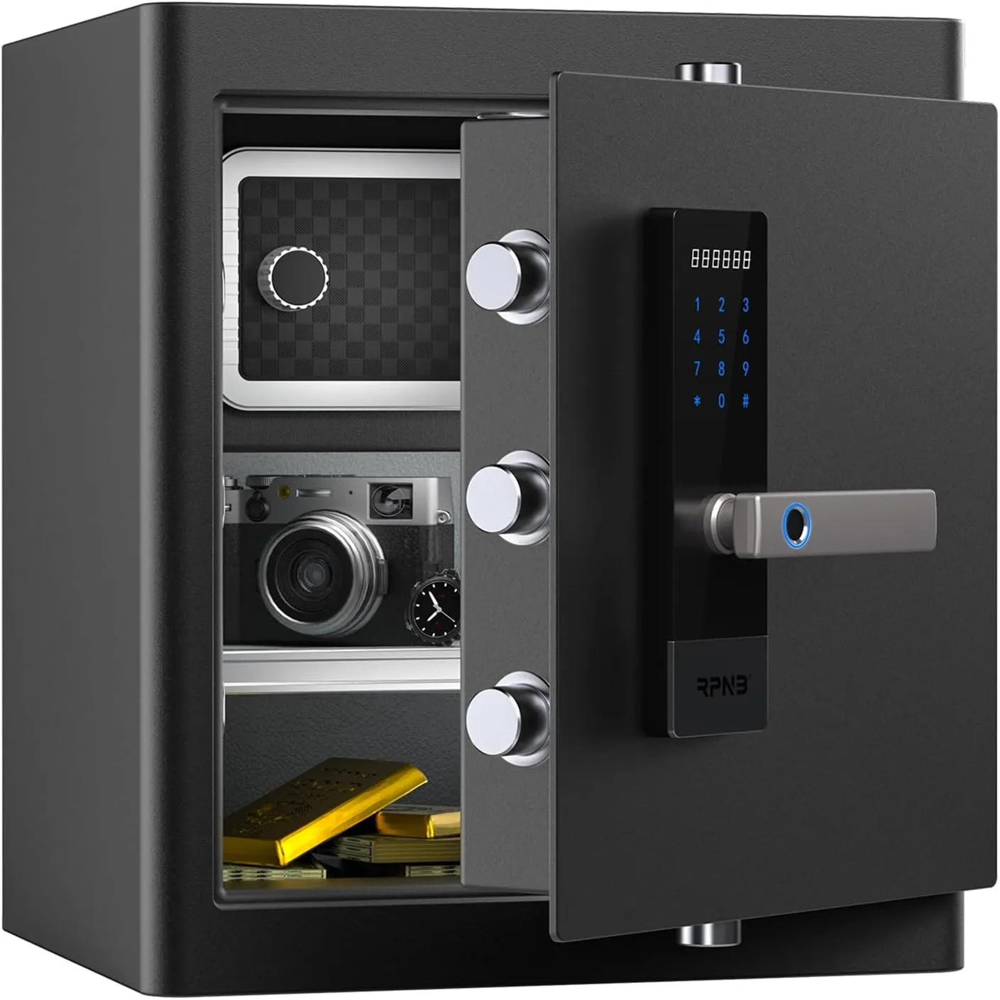 RPNB Safe Tresor für Zuhause,Fingerabdruck Schranktresor,Möbeltresor,45 L