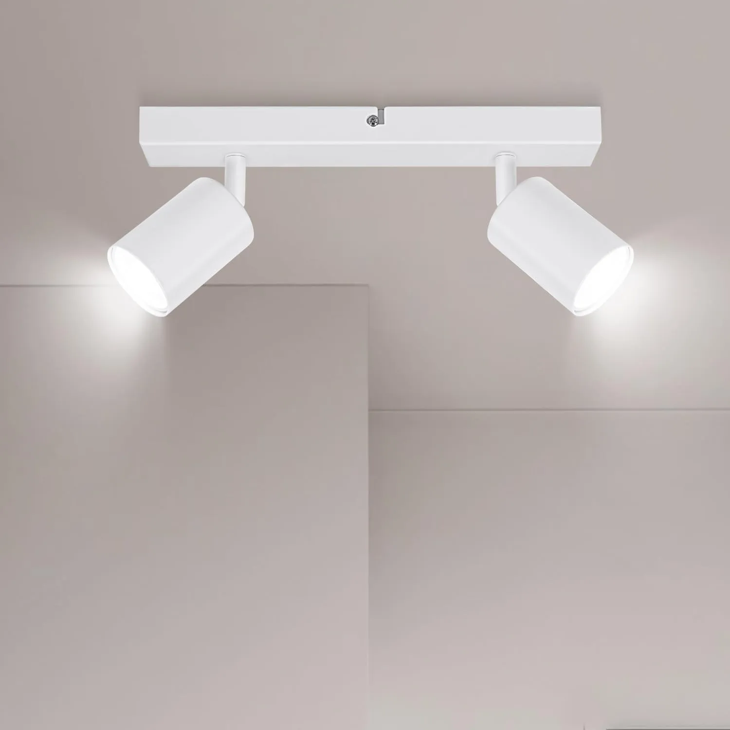 Ketom GU10 LED Deckenstrahler Weiß, Deckenlampe 2 Flammig Schwenkbar