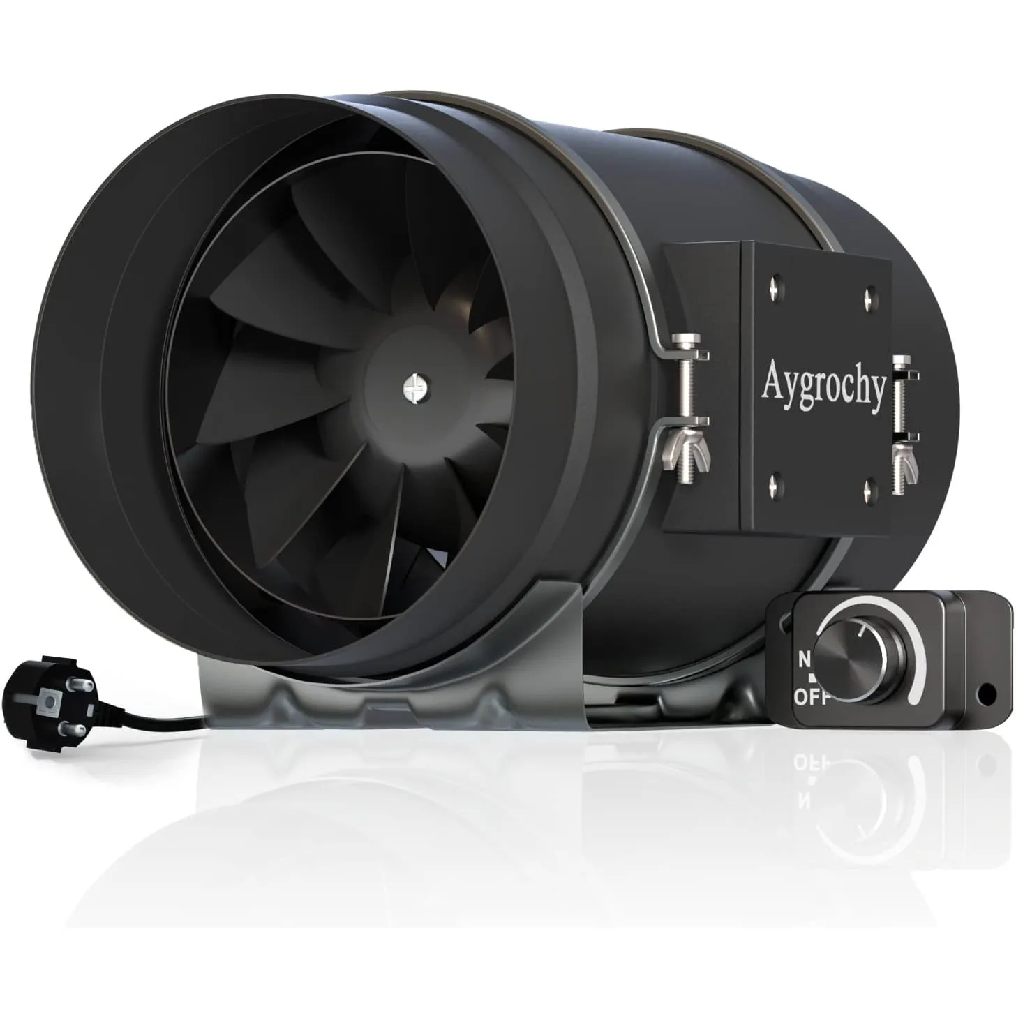 Aygrochy 200mm Regelbar Rohrventilator 935 m³/h, EC Motor Abluftventilator für Badezimmer, Kühlung, Booster, Wachstumsz…