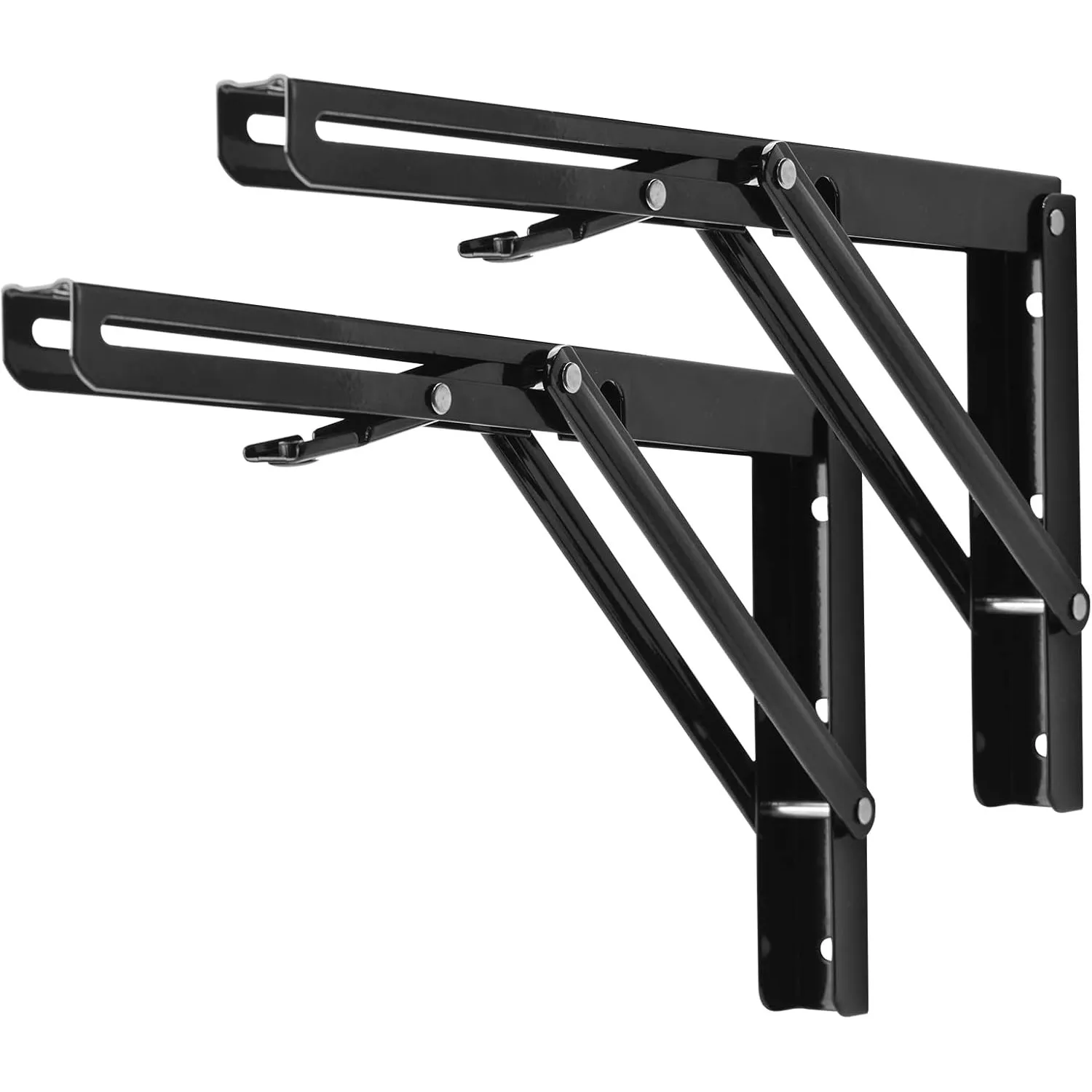 YUMORE Klappkonsole Robuste 30 cm Klappbare Regalhalterungen Wand Schwarz | Regalträger Klappbar Schwerlast Tischhalter…