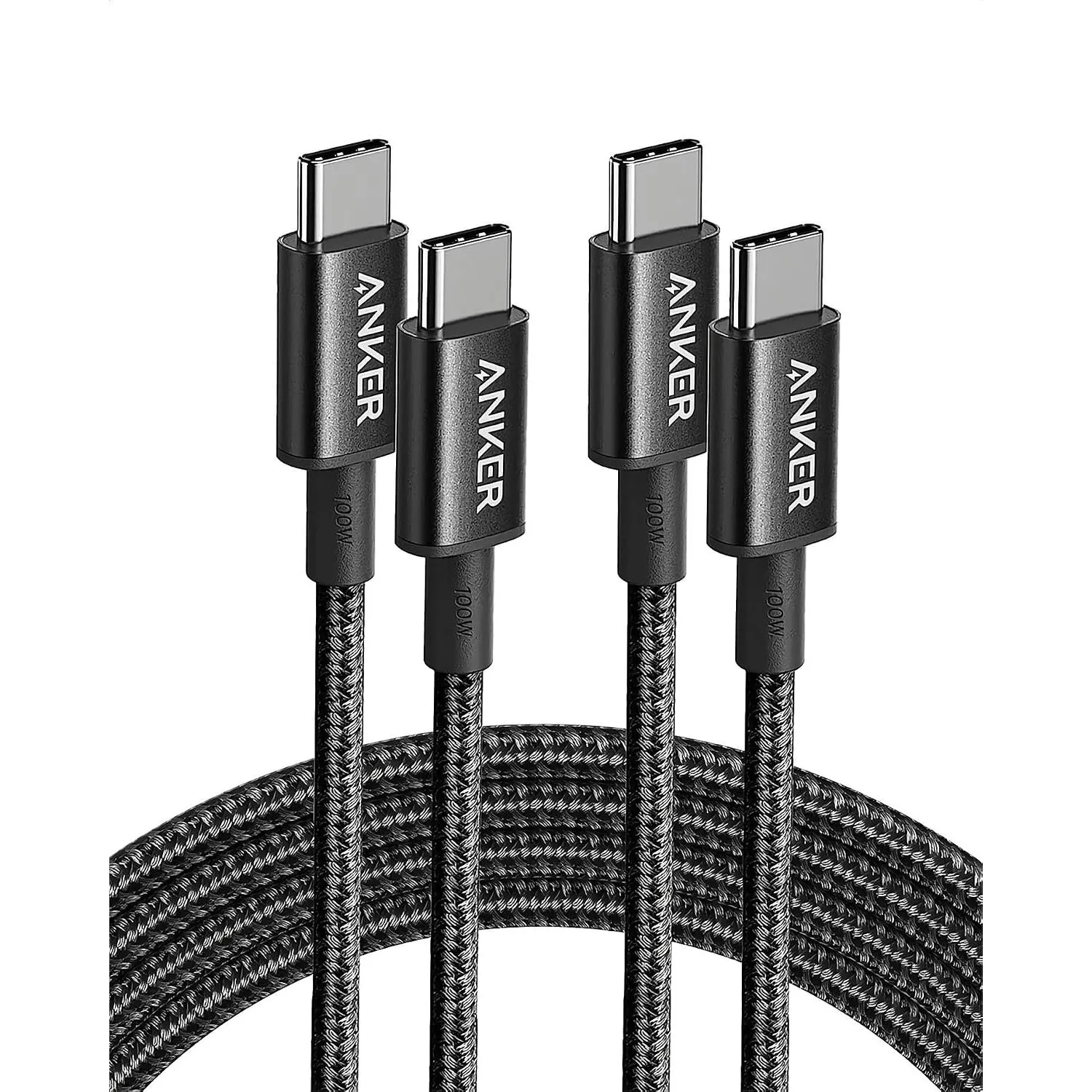 Anker 100W USB C Kabel PD 3.0 Schnellladen [2 Stück 1,8m],Schwarz