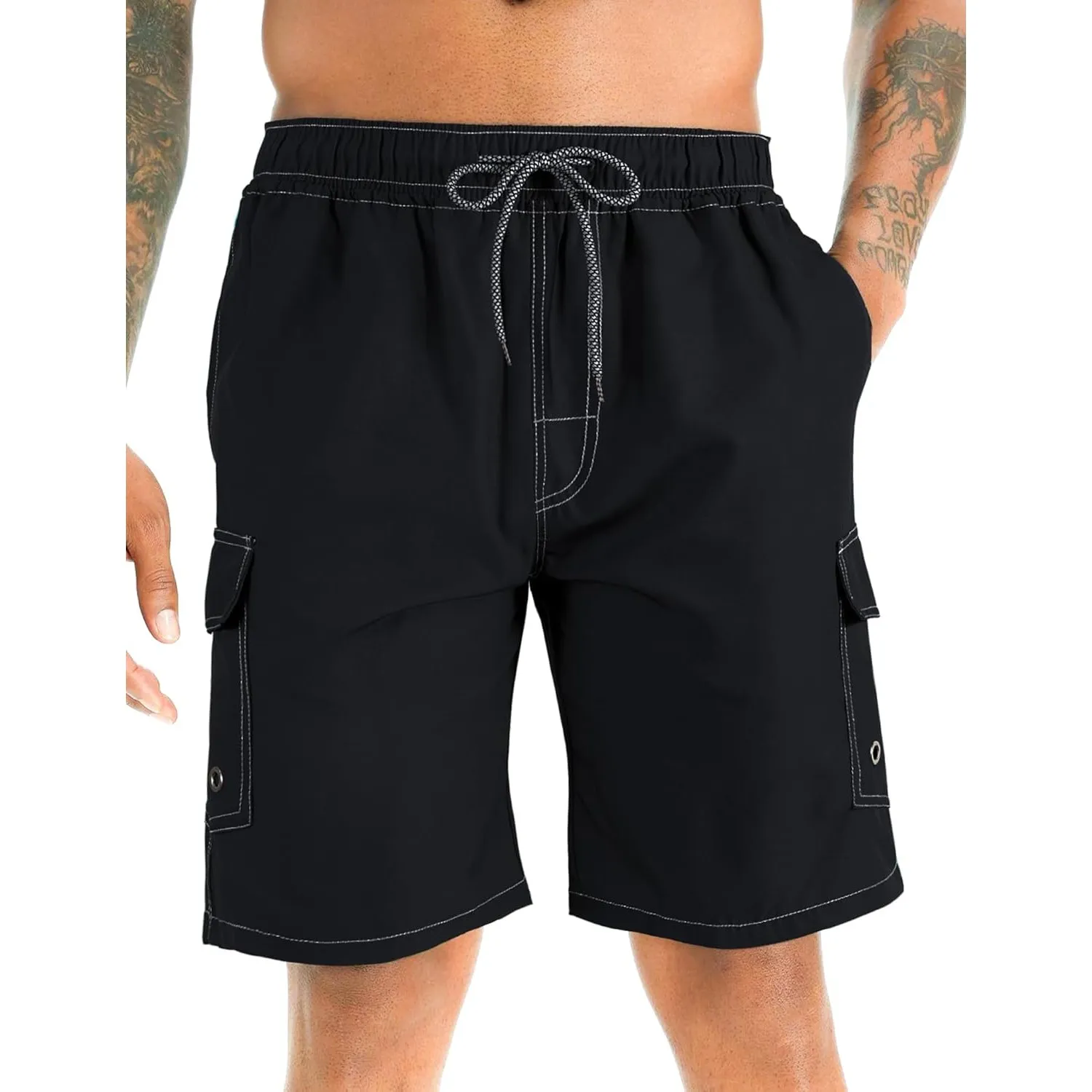 APTRO Herren Badehose Lang Badeshorts Schnelltrocknend Boardshorts Freizeit Short mit Innenslip