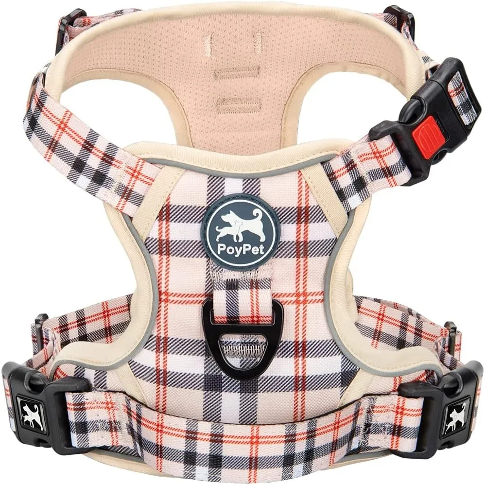 PoyPet Keine Pull Hundegeschirr Front Reflektierende Pet Weste für Hunde mit Einfache Kontrolle Griff und Rückseite per…