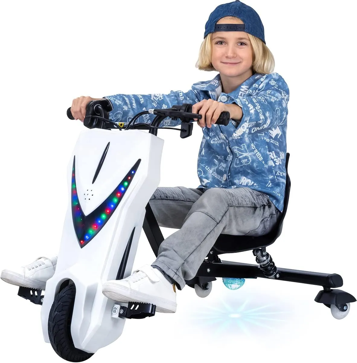 Actionbikes Motors Kinder Elektro Driftscooter | 𝟐𝟓𝟎 Watt Motor - Drift Cart 360°- 3 Geschwindigkeitsstufen - LED-Beleu…