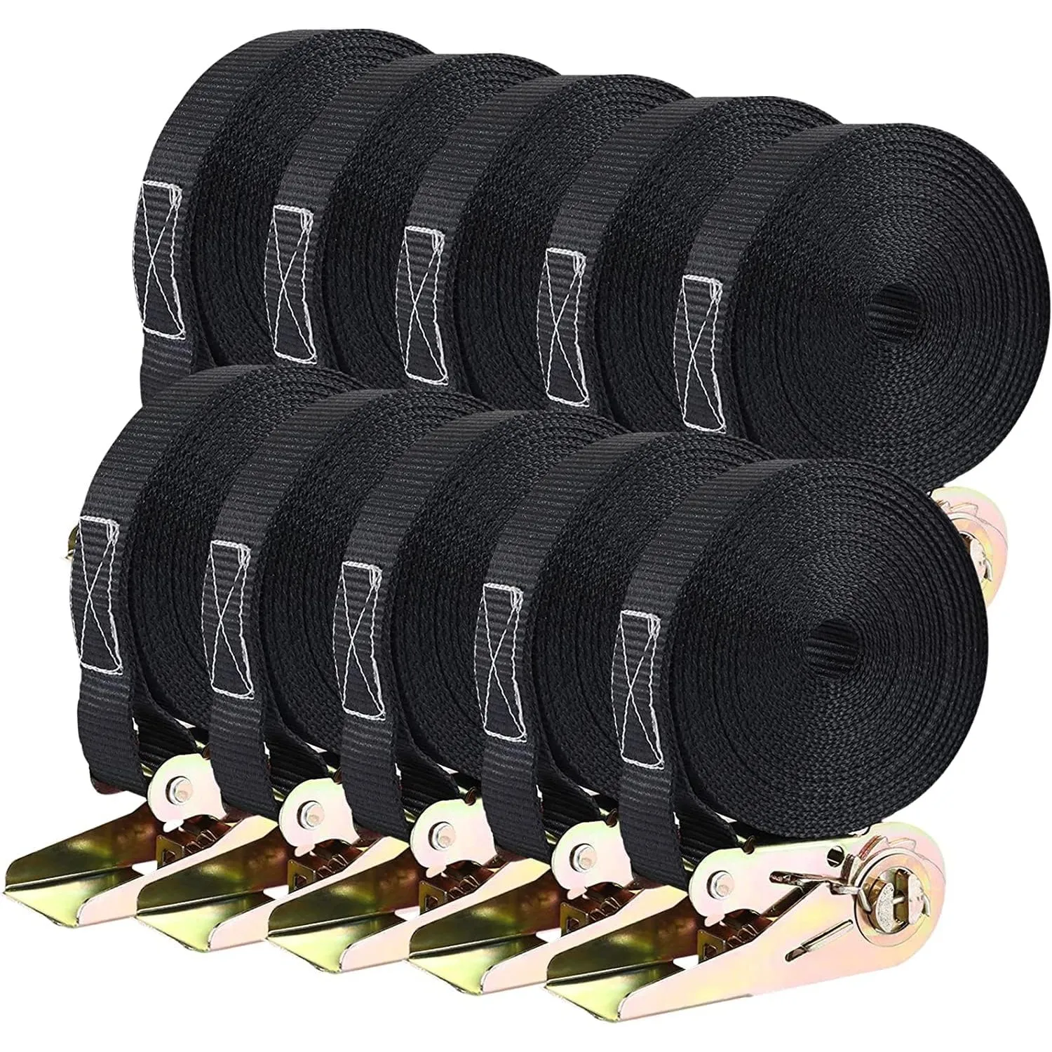 TLGREEN 10 Stück Spanngurte mit Ratsche, 6m Lange 25mm Ratschengurte
