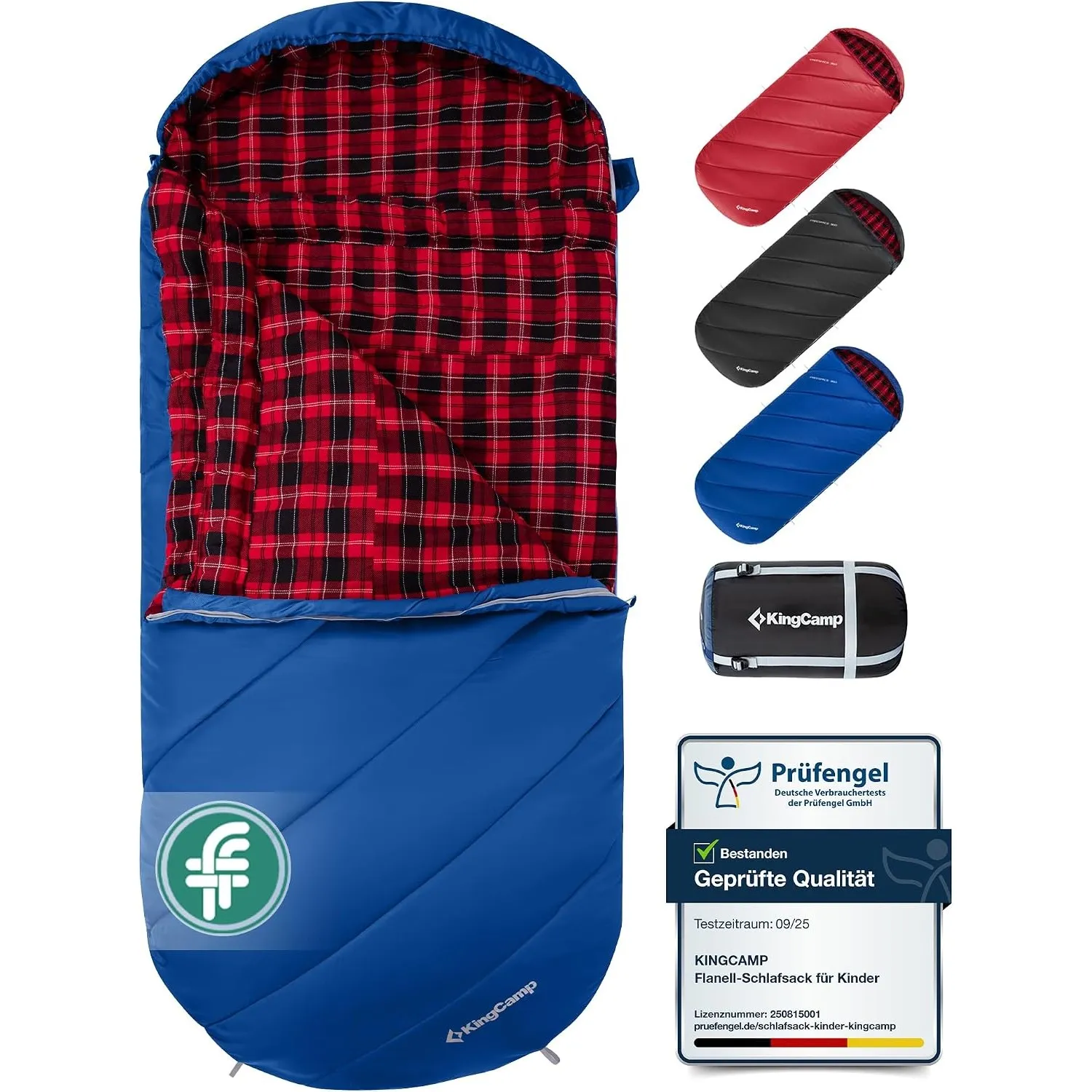 KingCamp Schlafsack XXL Baumwolle Flanell Erwachsene Übergröße | Deckenschlafsack für Winter&Sommer.Extra breit 220x100…